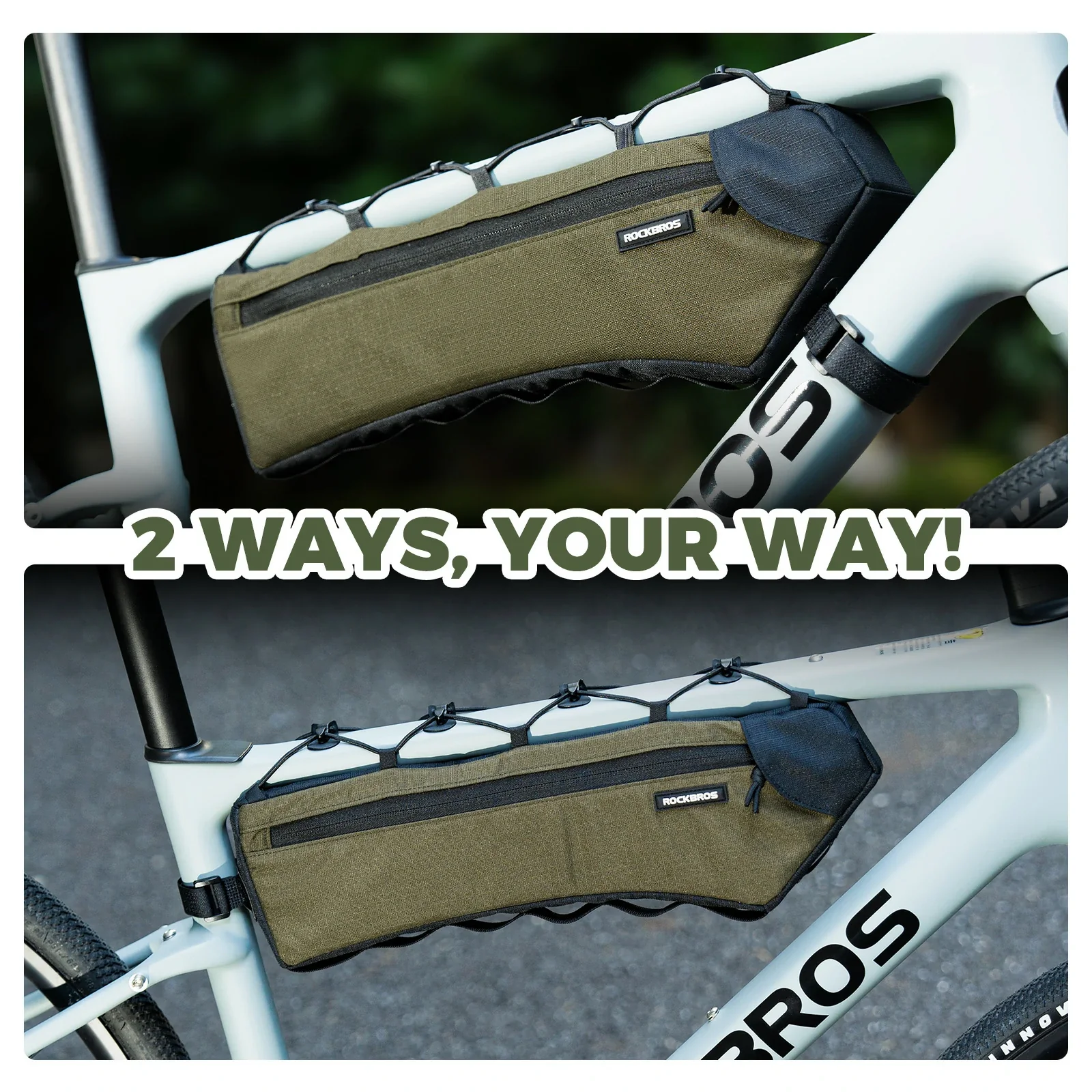 Bike Frame Bag Lightweight Triangle Bicycle Pouch with Side Zipper - Image 4