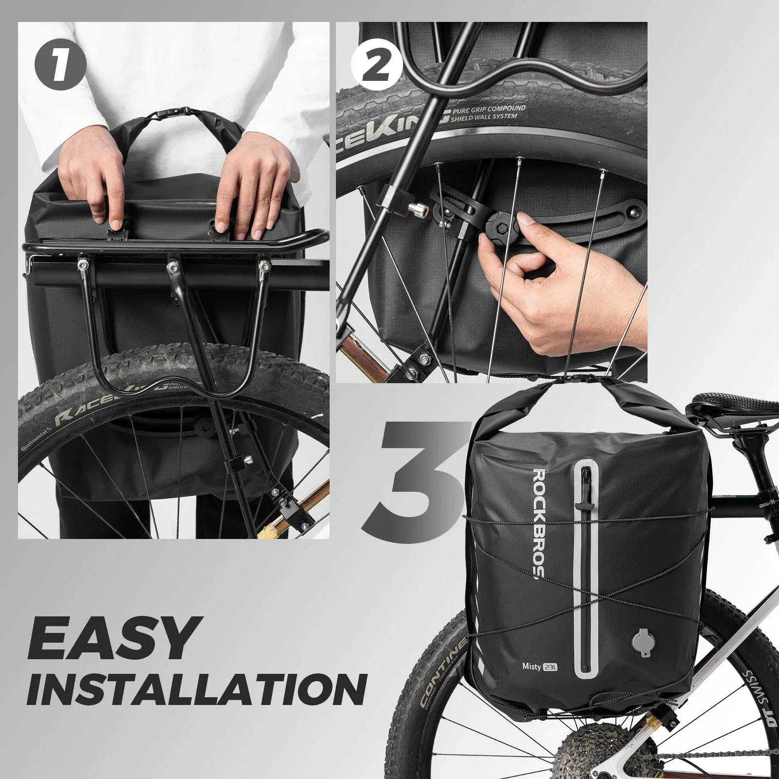 Bike Pannier Bag 100% Waterproof Vacuum Compression 23L - Image 9