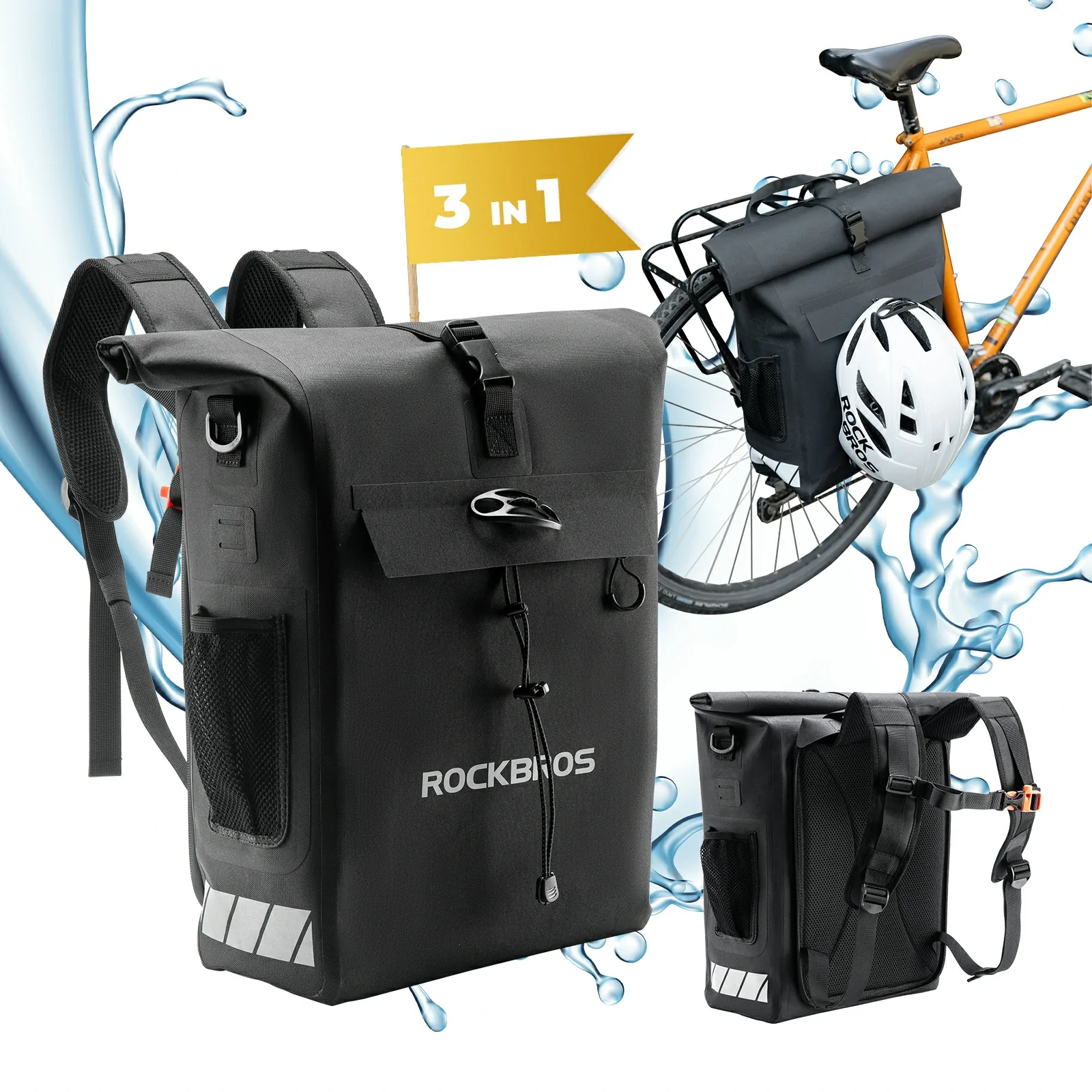Bike Pannier Bag 13.5L-18L Waterproof Multiple Function - Image 9