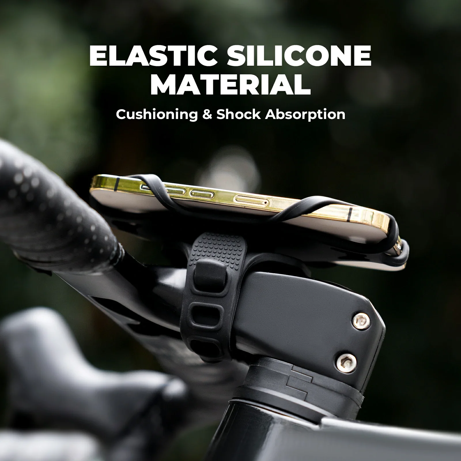 Bike Phone Holder Silicone Universal 4-Point Secure Mount - Image 3
