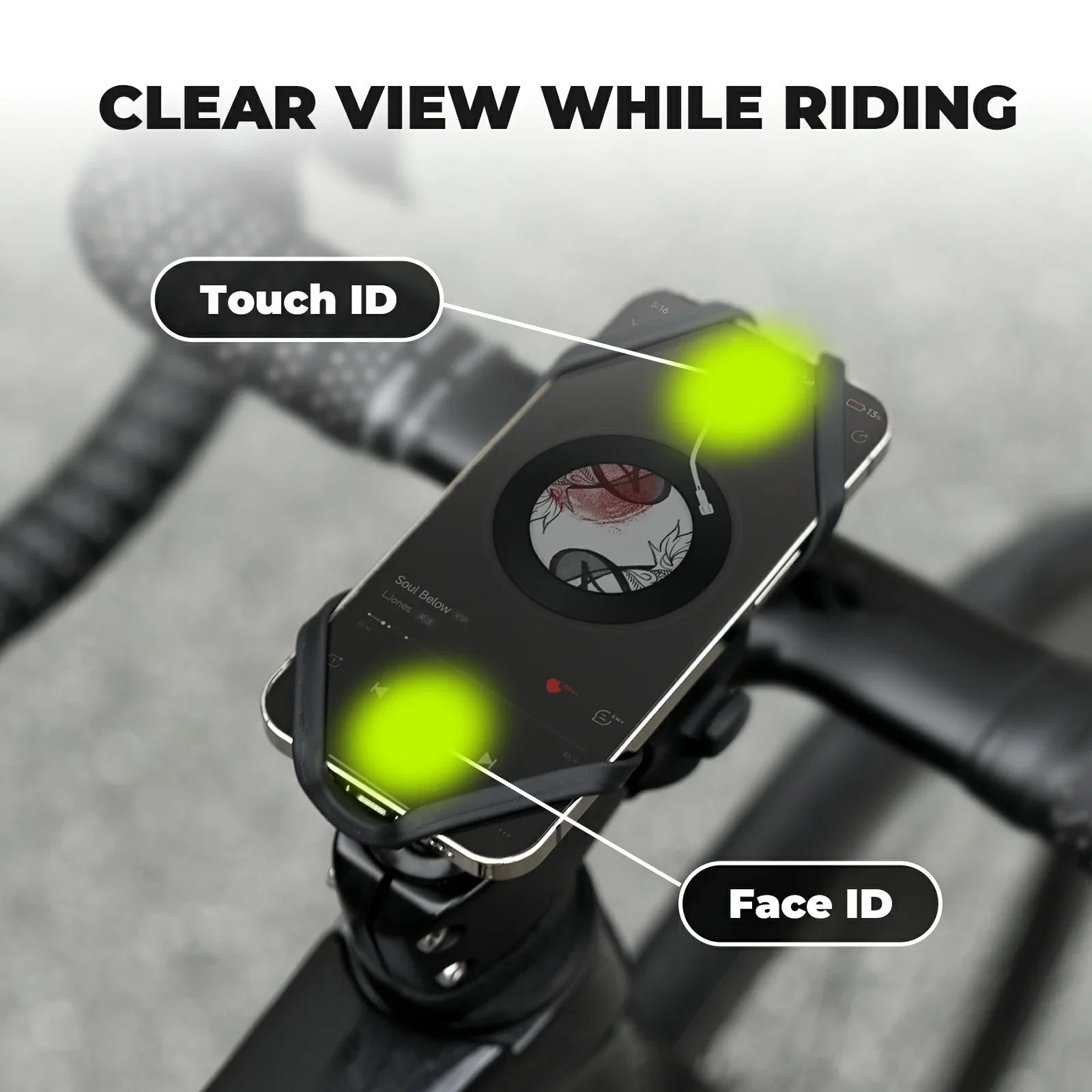 Bike Phone Holder Silicone Universal 4-Point Secure Mount - Image 5