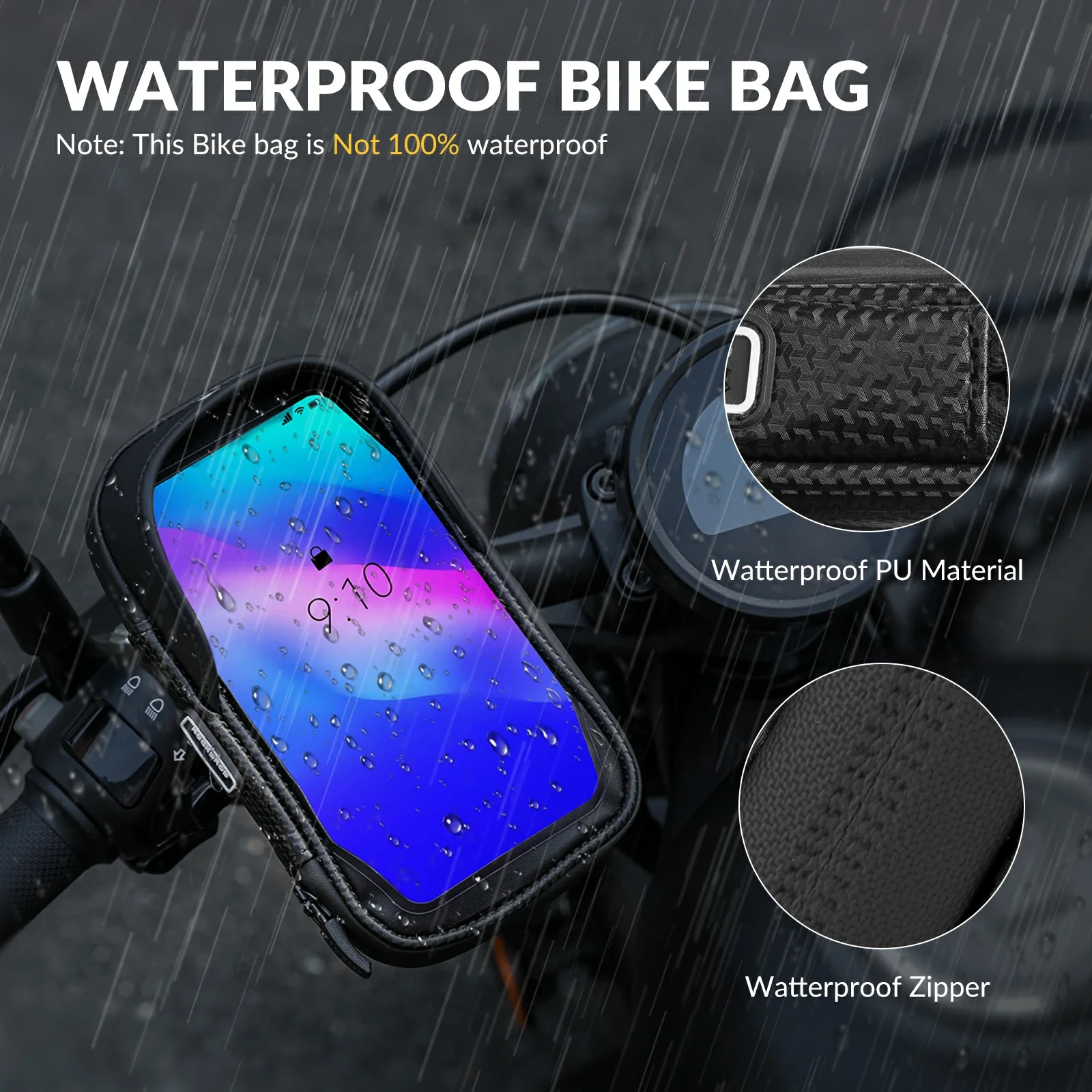 Bike Phone Mount Bag with 360° Rotation & Touch Screen - Image 6