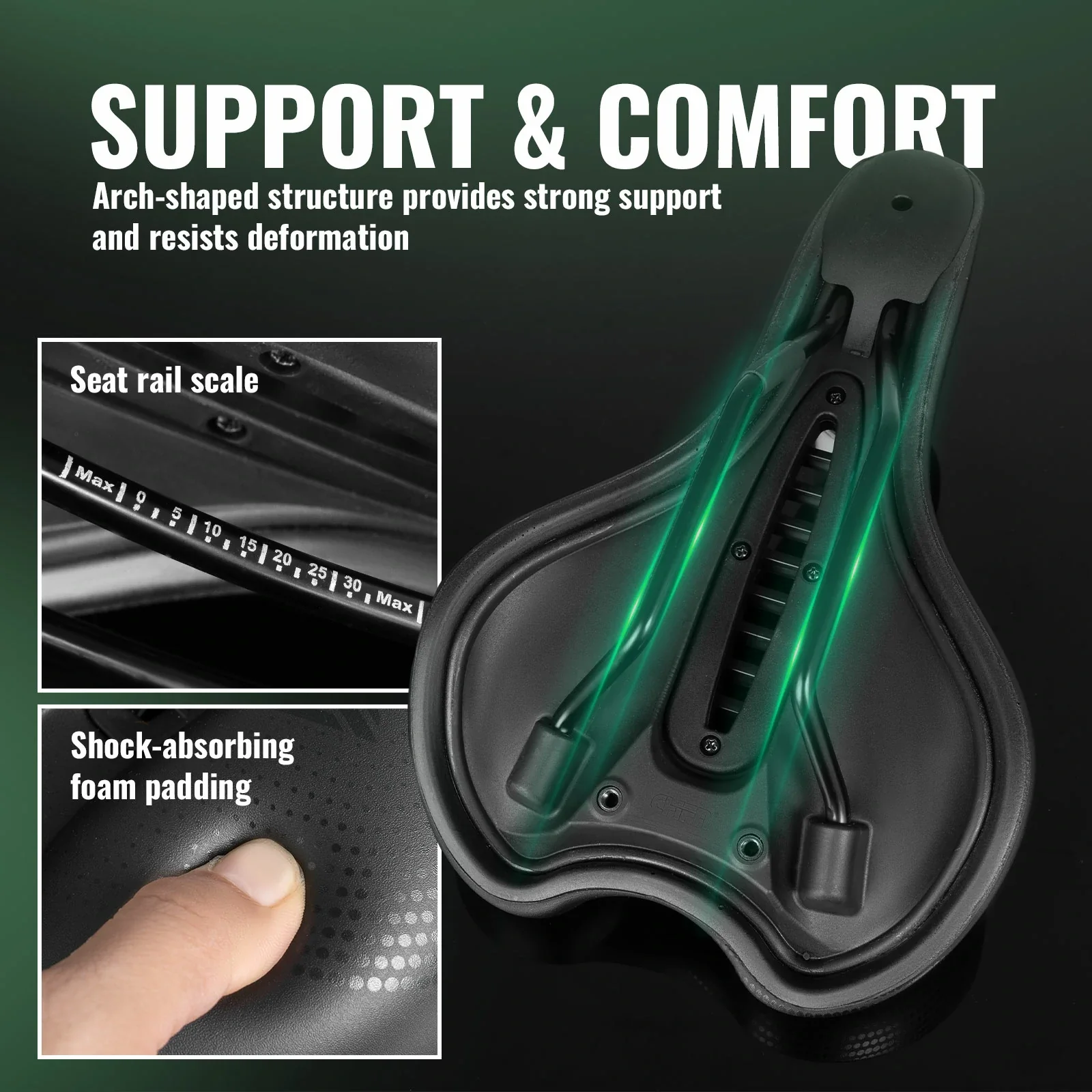 Comfortable Bicycle Saddle with PU Leather Surface - Image 4