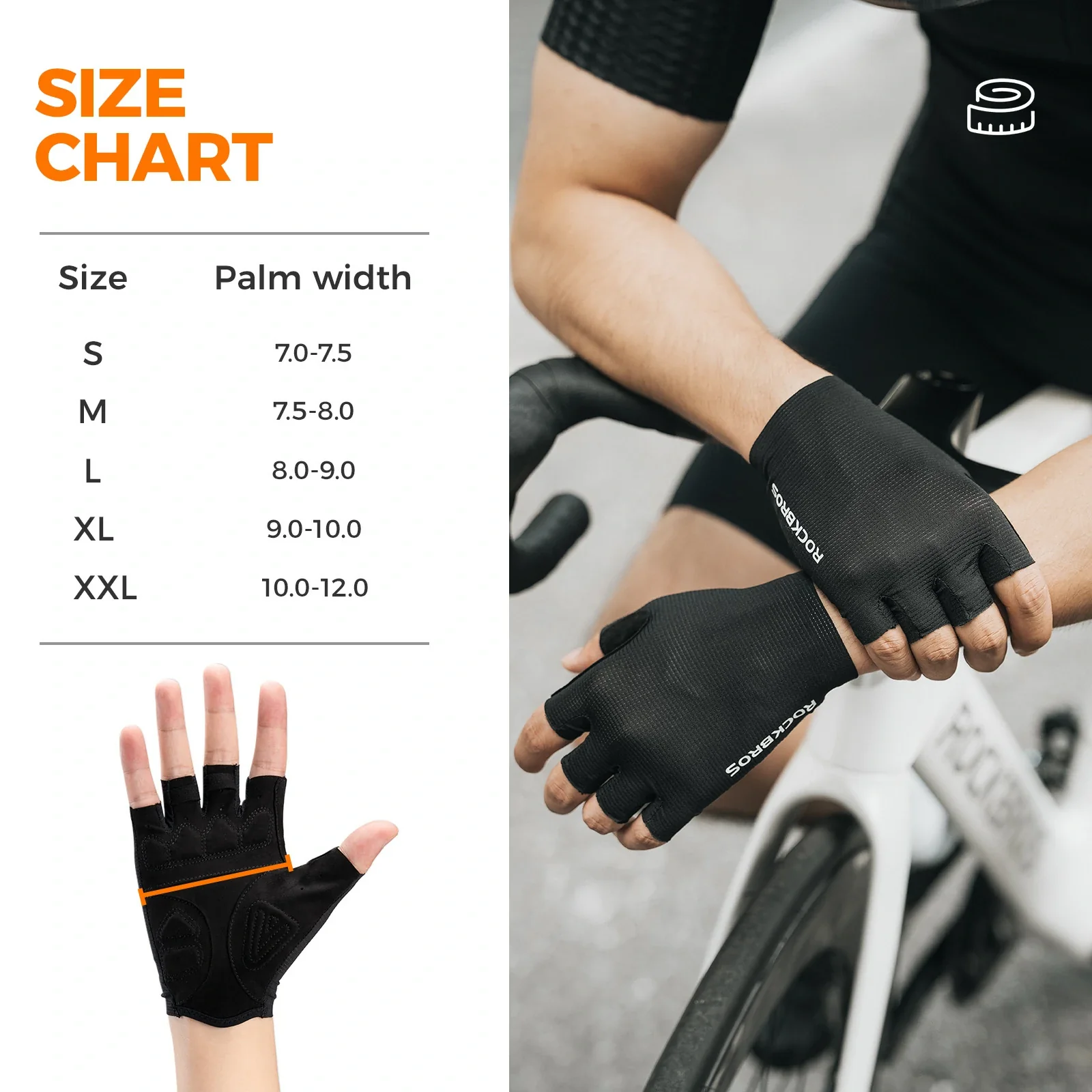 Cycling Gloves Half Finger SBR Padded - Image 9