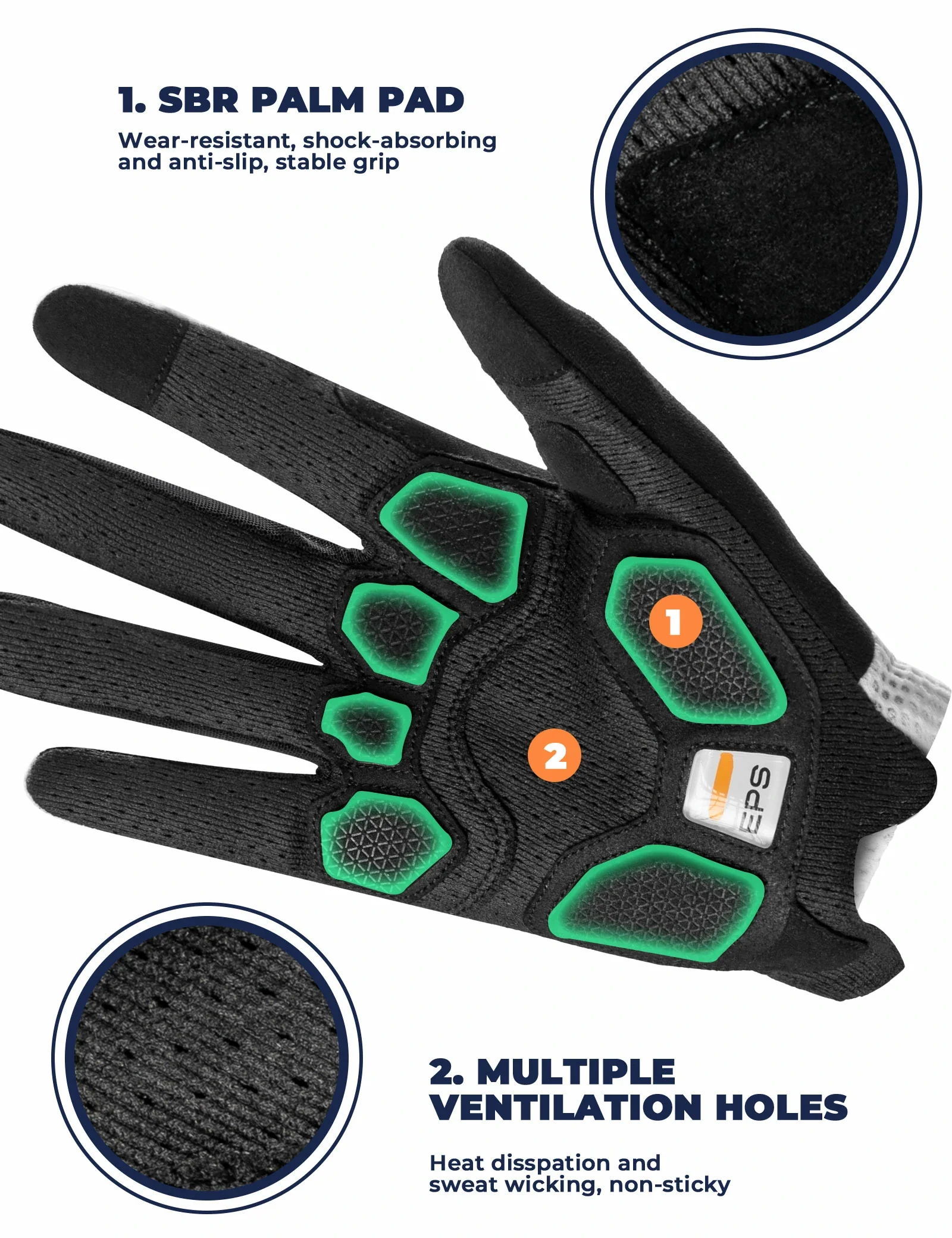 Cycling Gloves with Padding, Cycling Gloves Touchscreen - Image 2