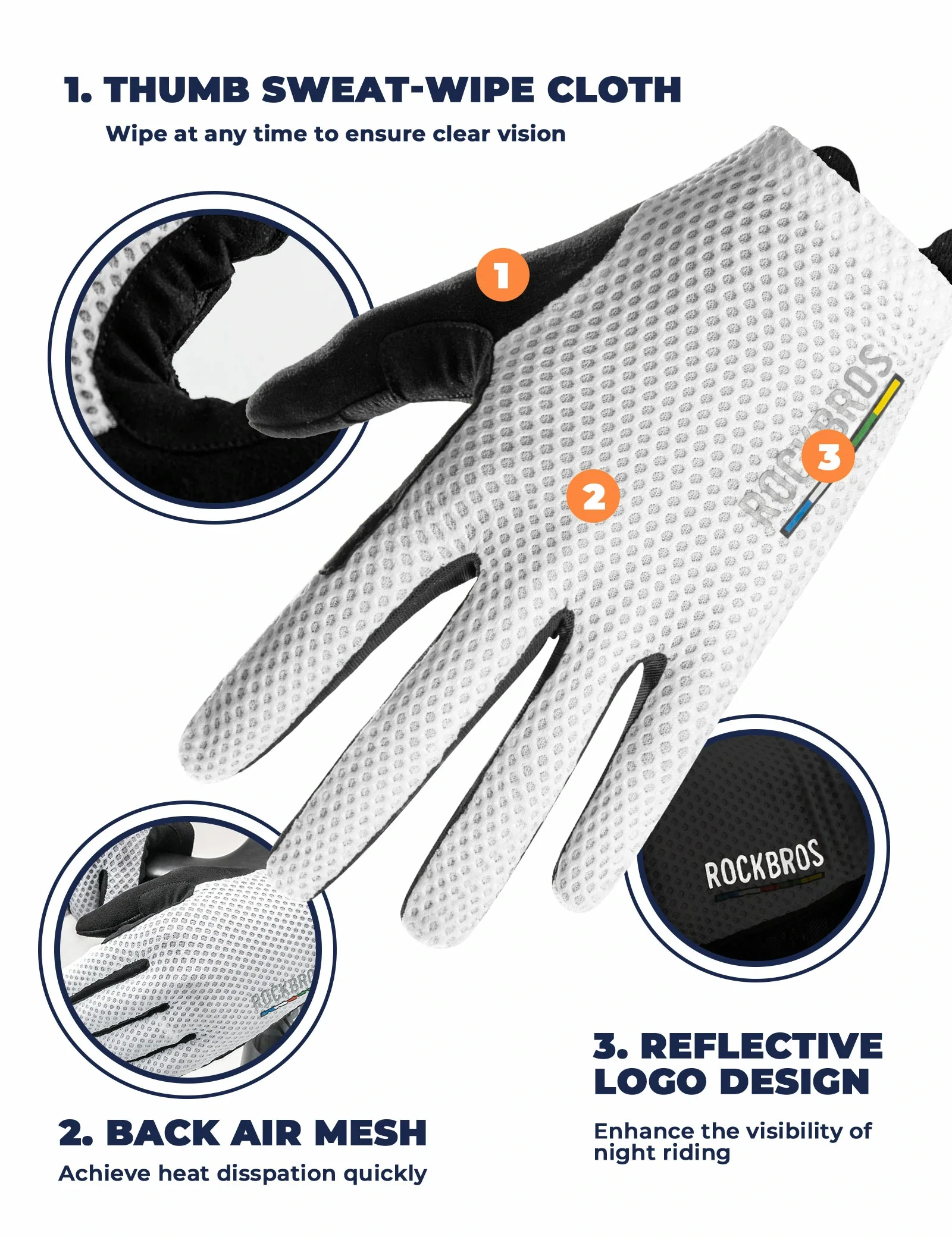 Cycling Gloves with Padding, Cycling Gloves Touchscreen - Image 3