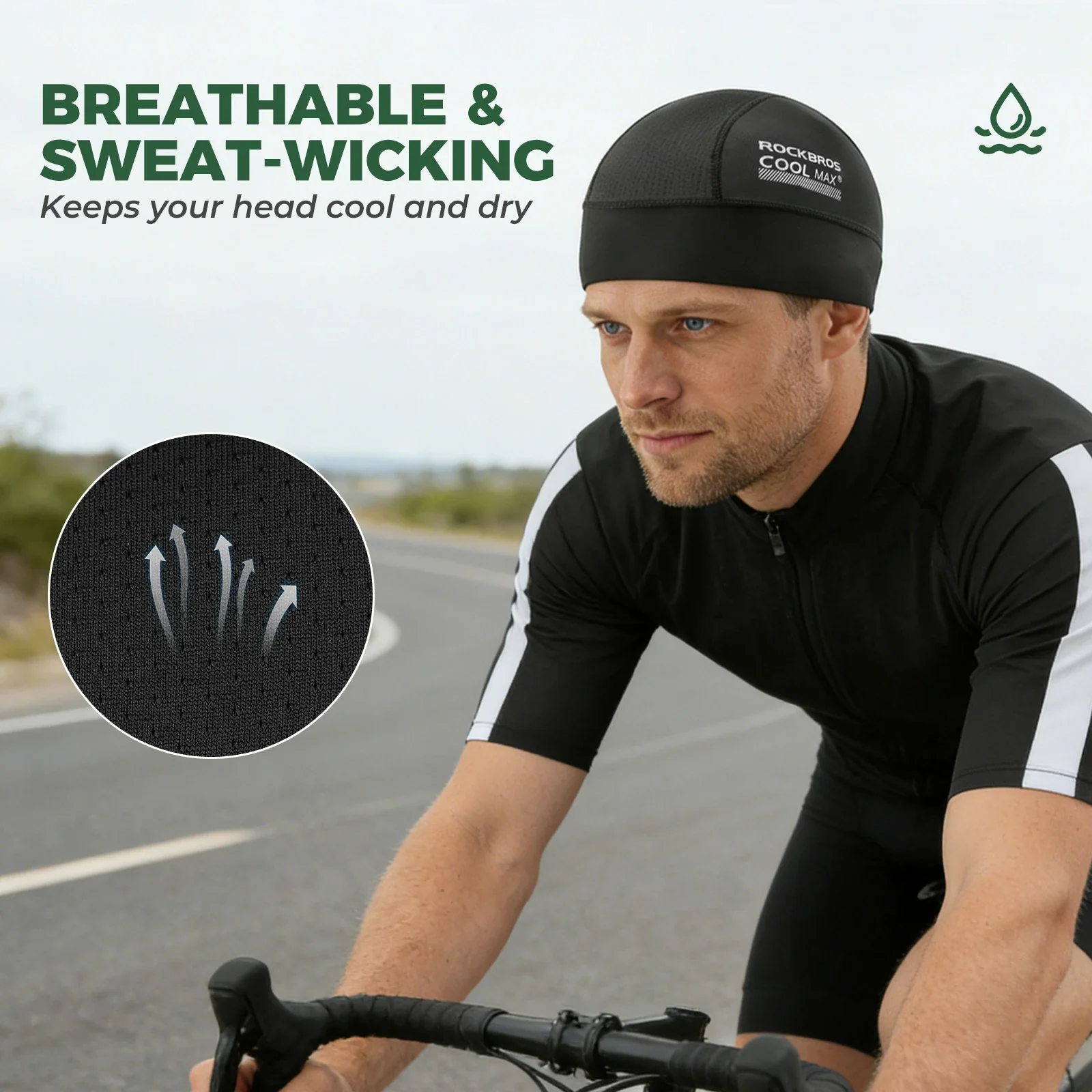 Cycling Skull Cap Coolmax Helmet Liner Sweat Wicking - Image 3