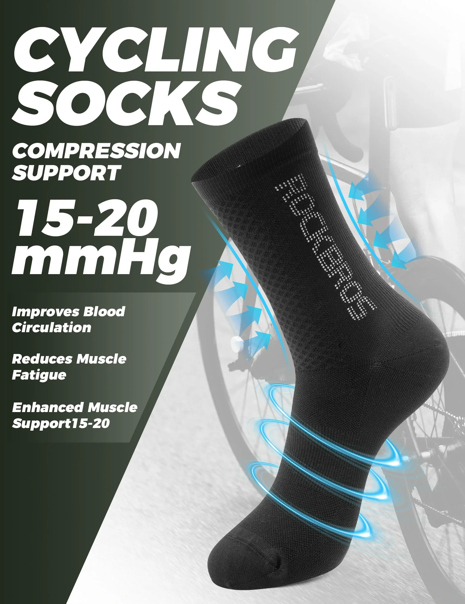 Cycling Socks for Men & Women Breathable Sweat-Wicking - Image 7
