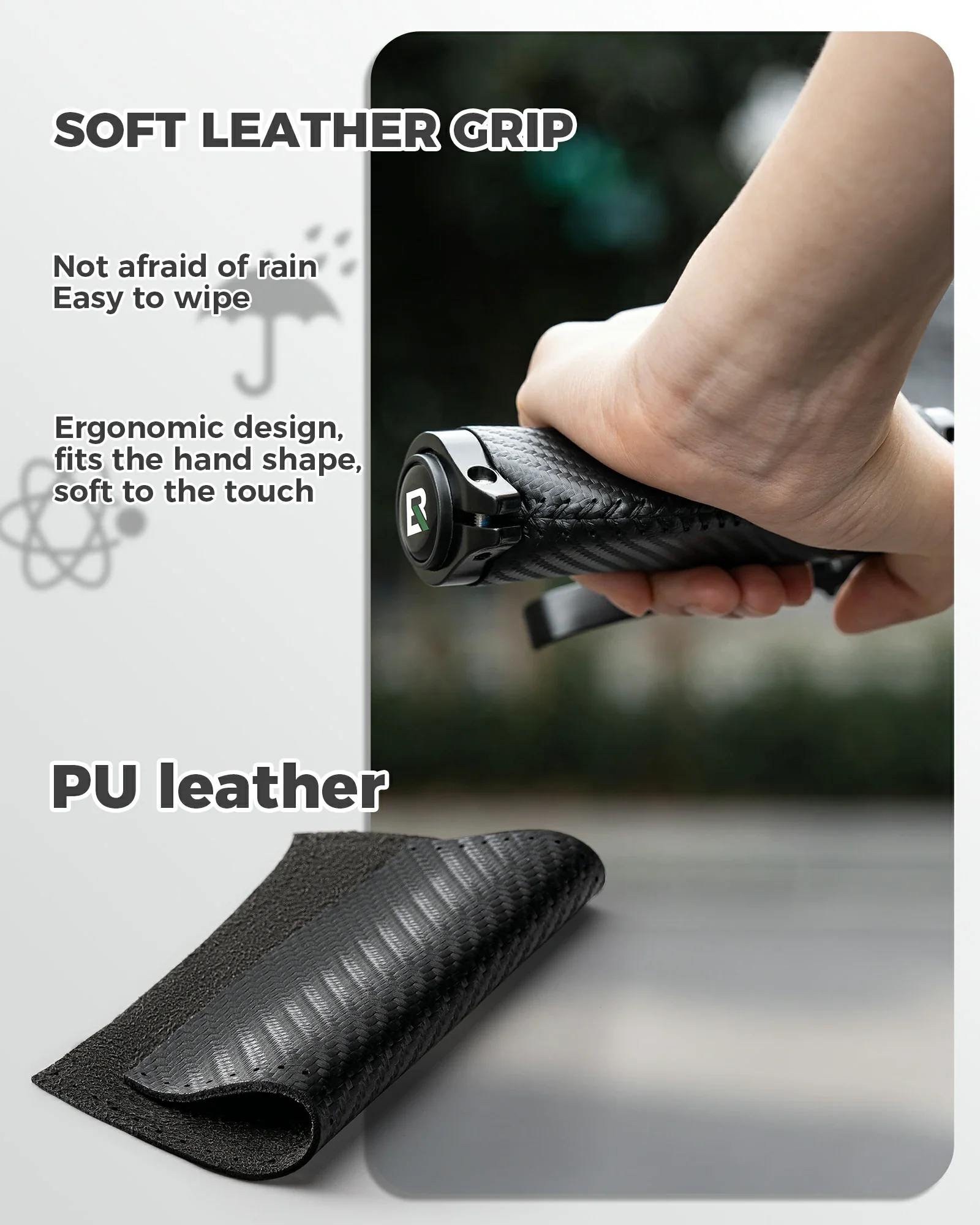Ergonomic Bike Handlebar Grips PU Leather - Image 4