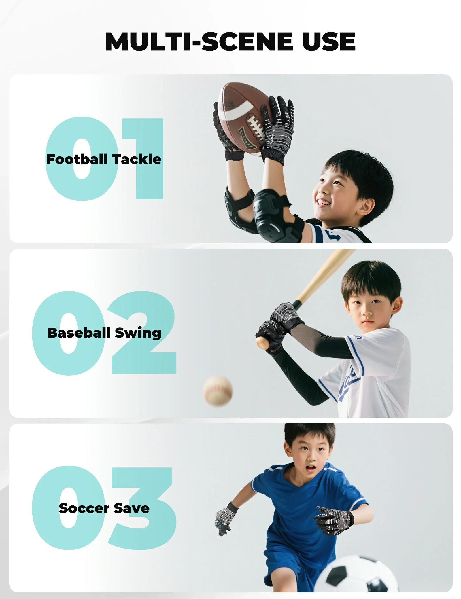 Football Goalkeeper Gloves Breathable for Kids & Teens - Image 6