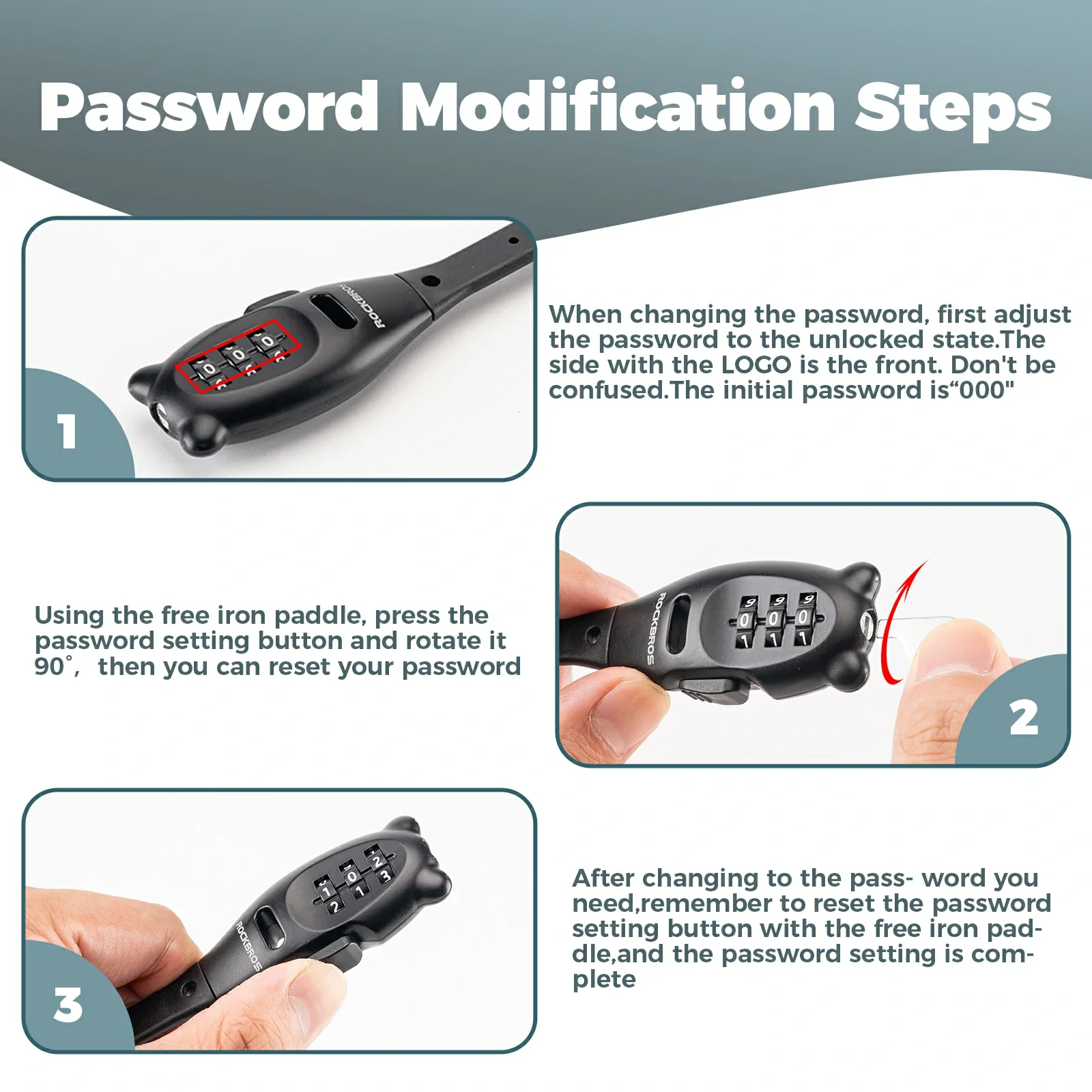High Security 3-Digit Combination Bike Lock for Helmet and Bicycle - Image 7