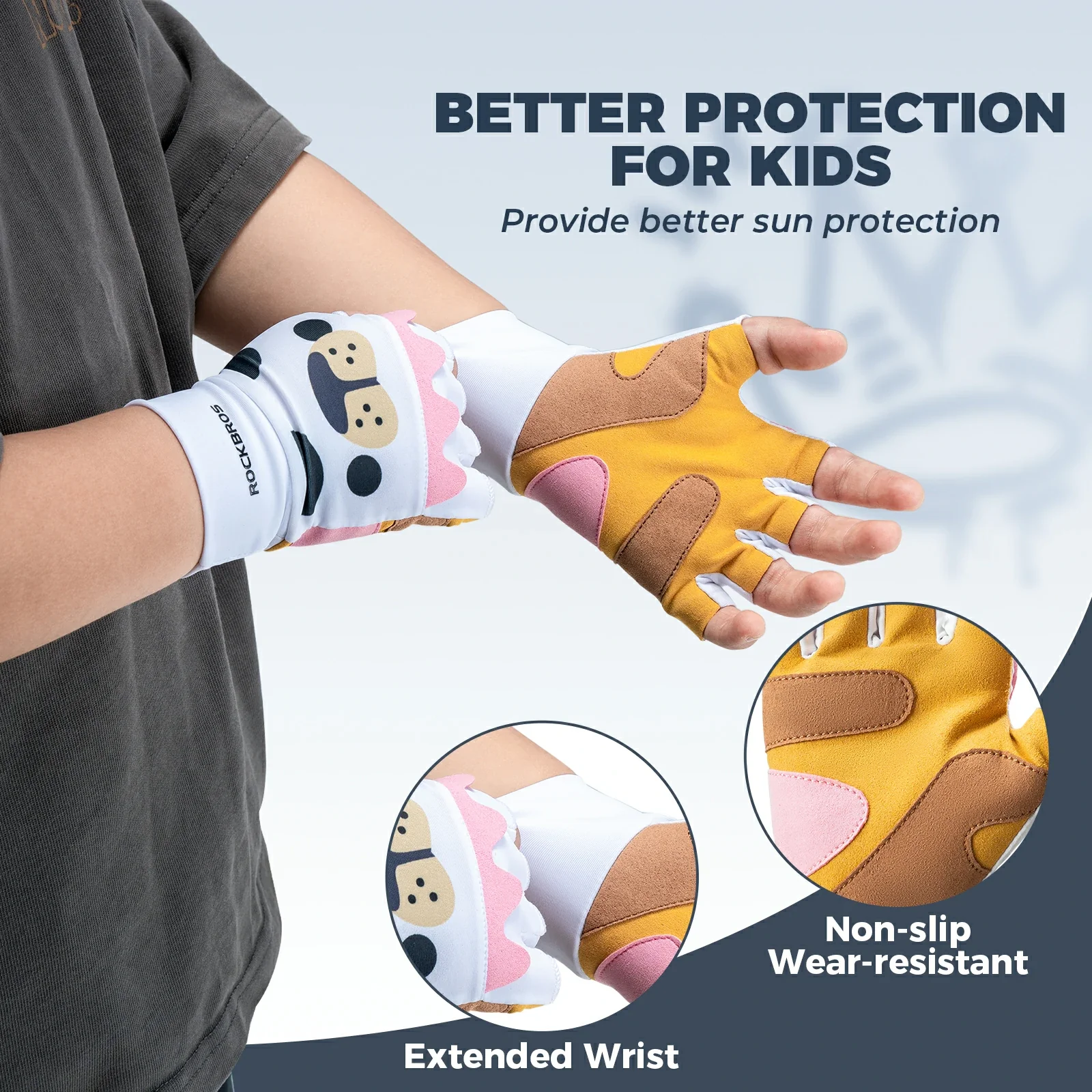 Kids Lightweight Cycling Gloves with Palm Protection - Image 9