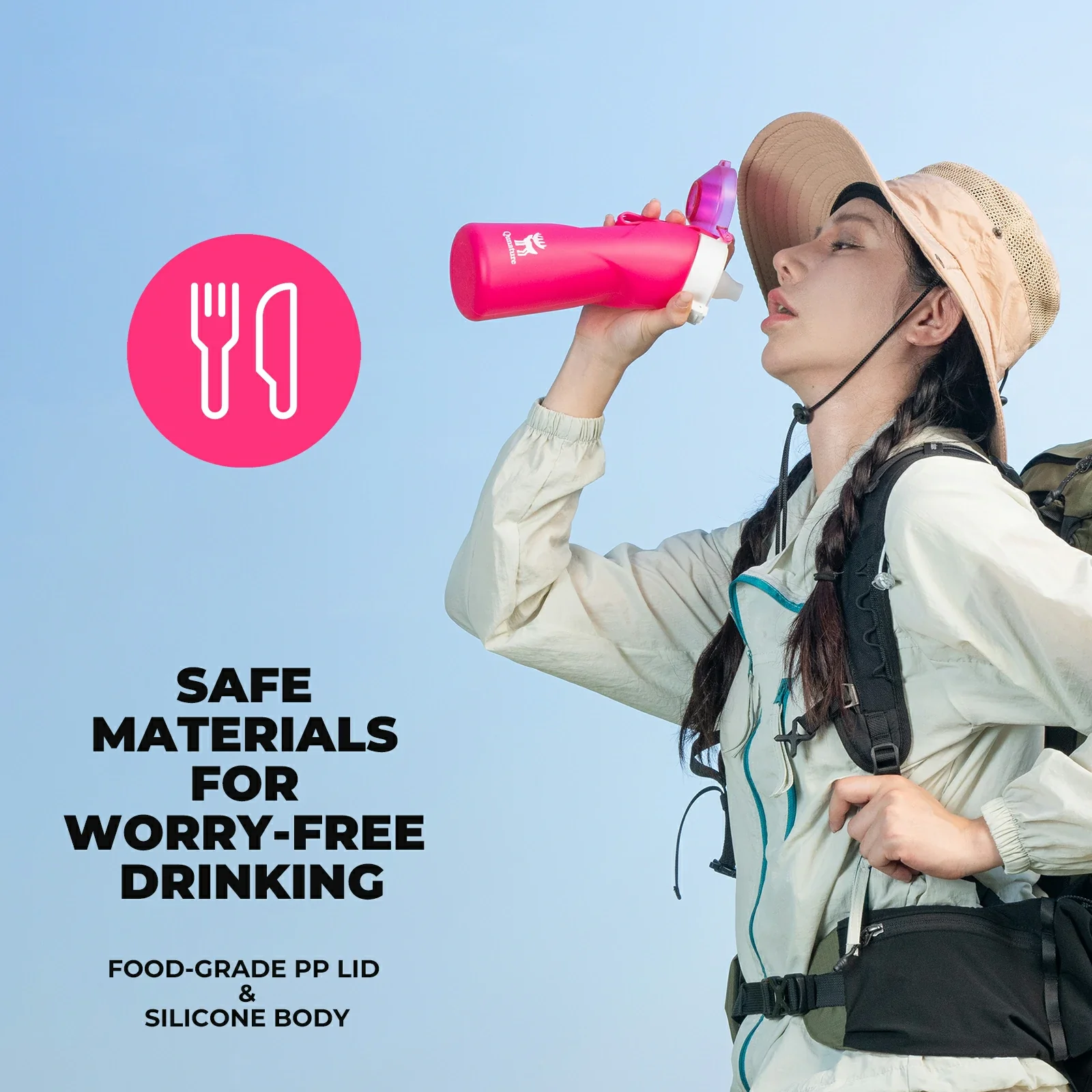 Qunature Collapsible Water Bottle Silicone 700 ml - Image 11