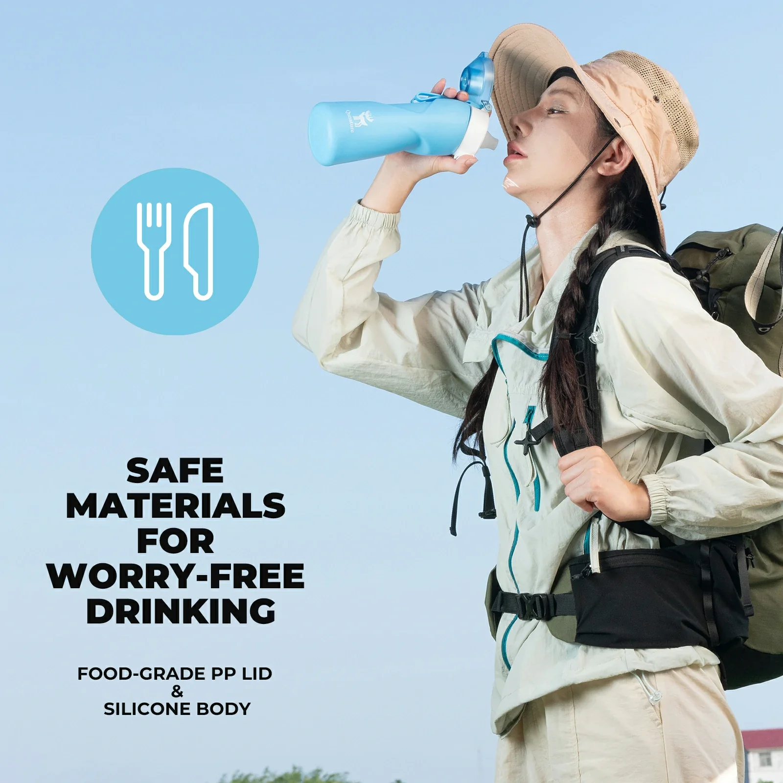 Qunature Collapsible Water Bottle Silicone 700 ml - Image 15