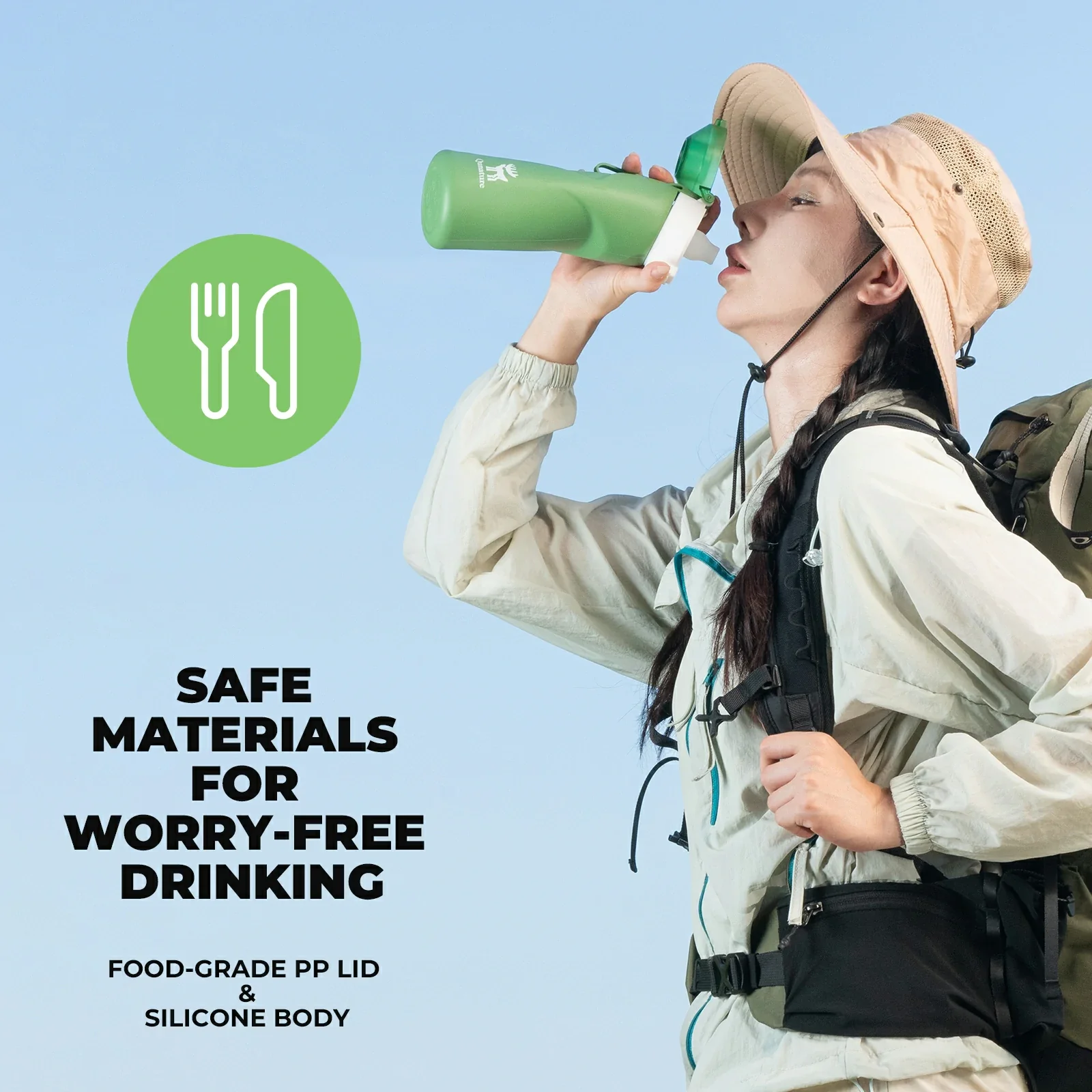 Qunature Collapsible Water Bottle Silicone 700 ml - Image 7