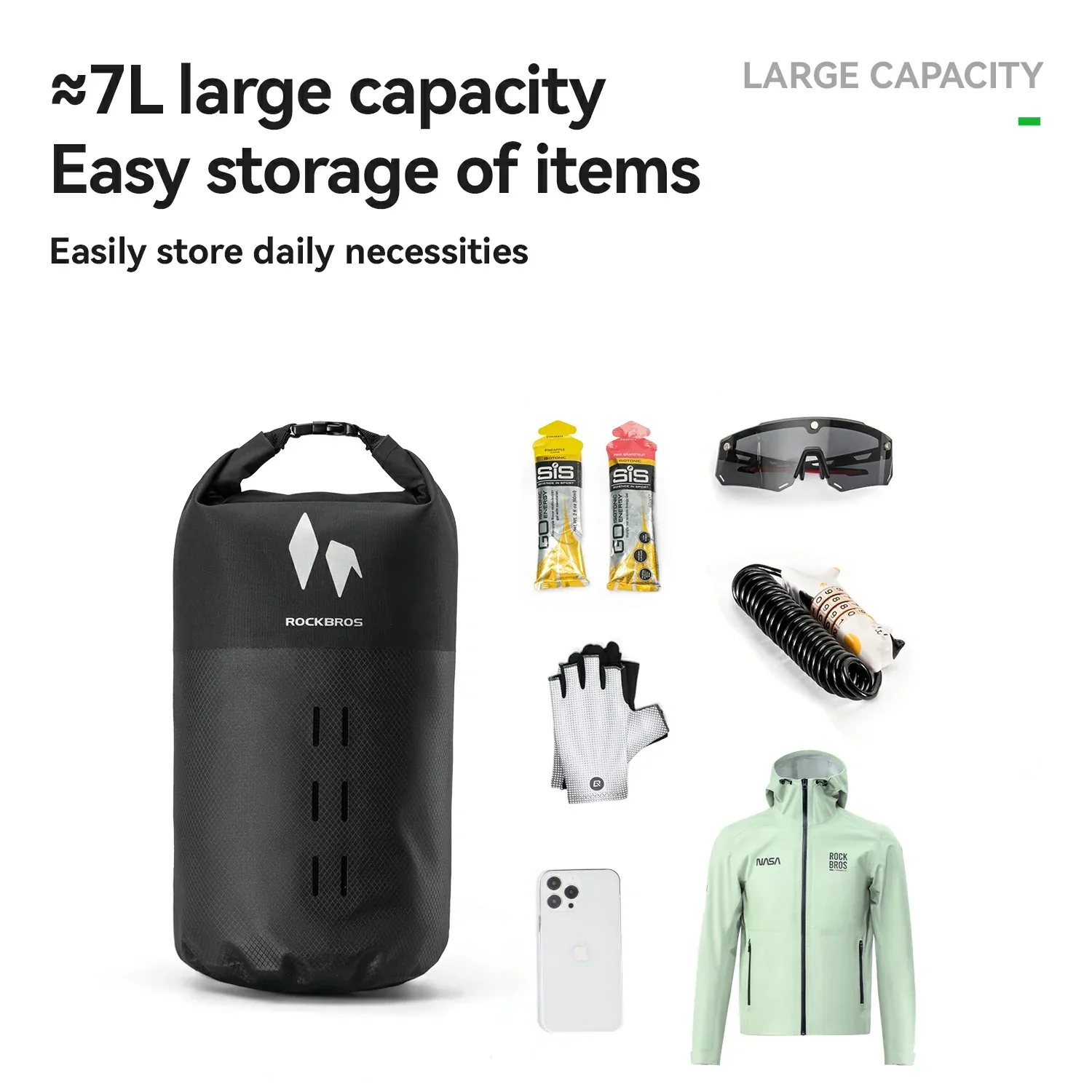 RideMate 100% Waterproof Bike Front Rack Bag 7L AS-156 - Image 9