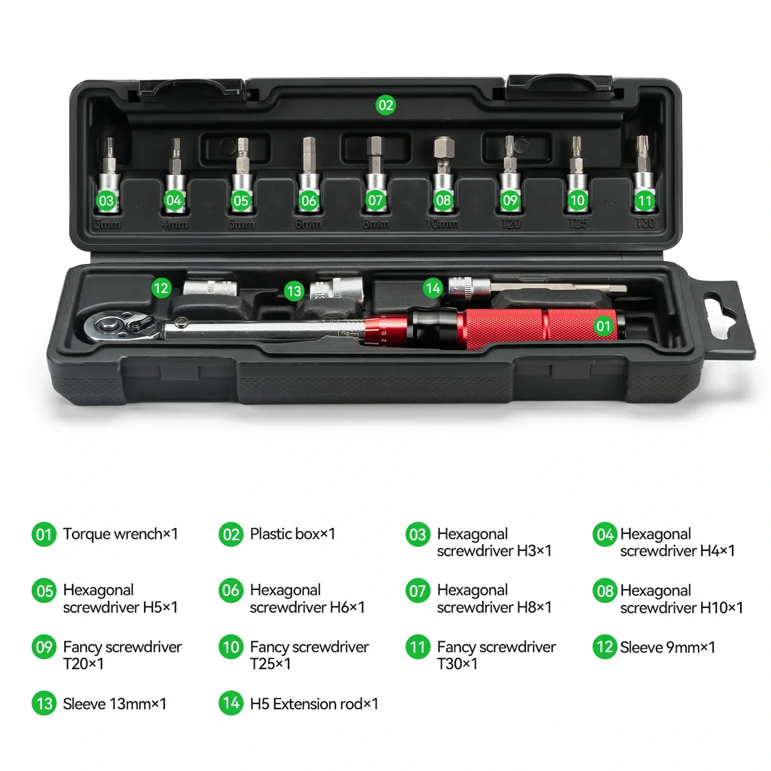 ROCKBROS Adjustable Torque Wrench Set for Bicycle Maintenance 72-tooth 2-24 Nm Torque - Image 2