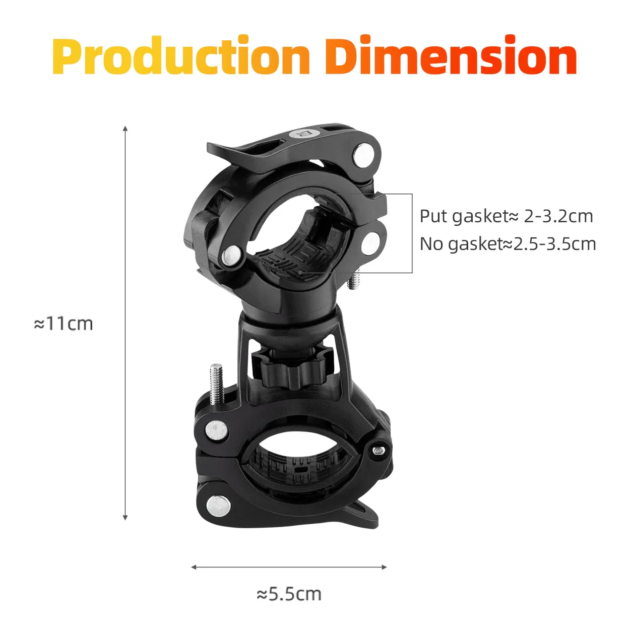 ROCKBROS 2 Pieces Bike Torch Clamp 360° Rotatable Bike Flashlight Mount - Image 3