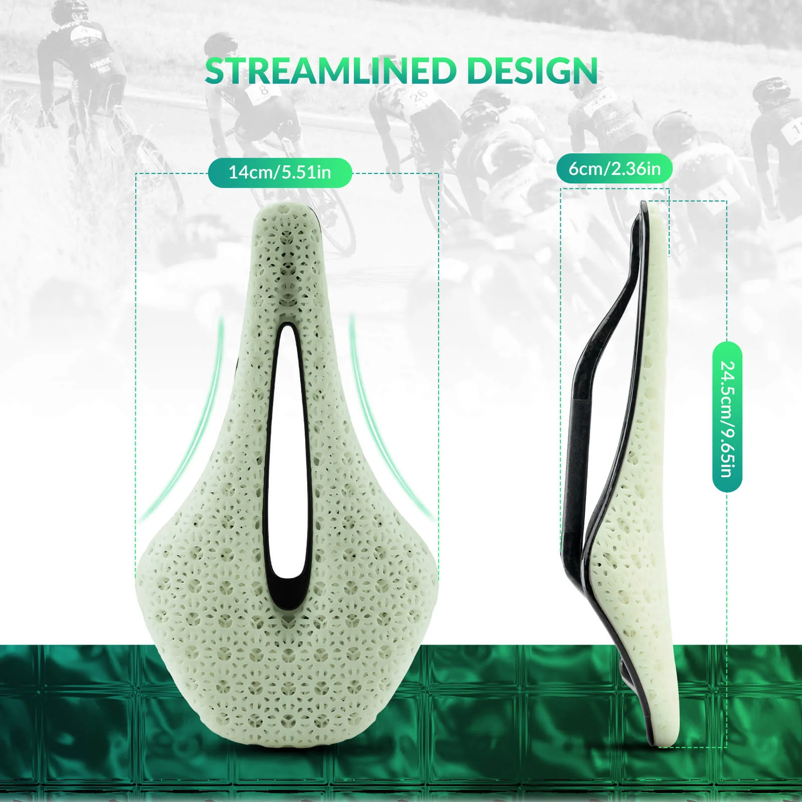 ROCKBROS 3D Print Carbon Bicycle Saddle Shock Ultralight Breathable - Image 16