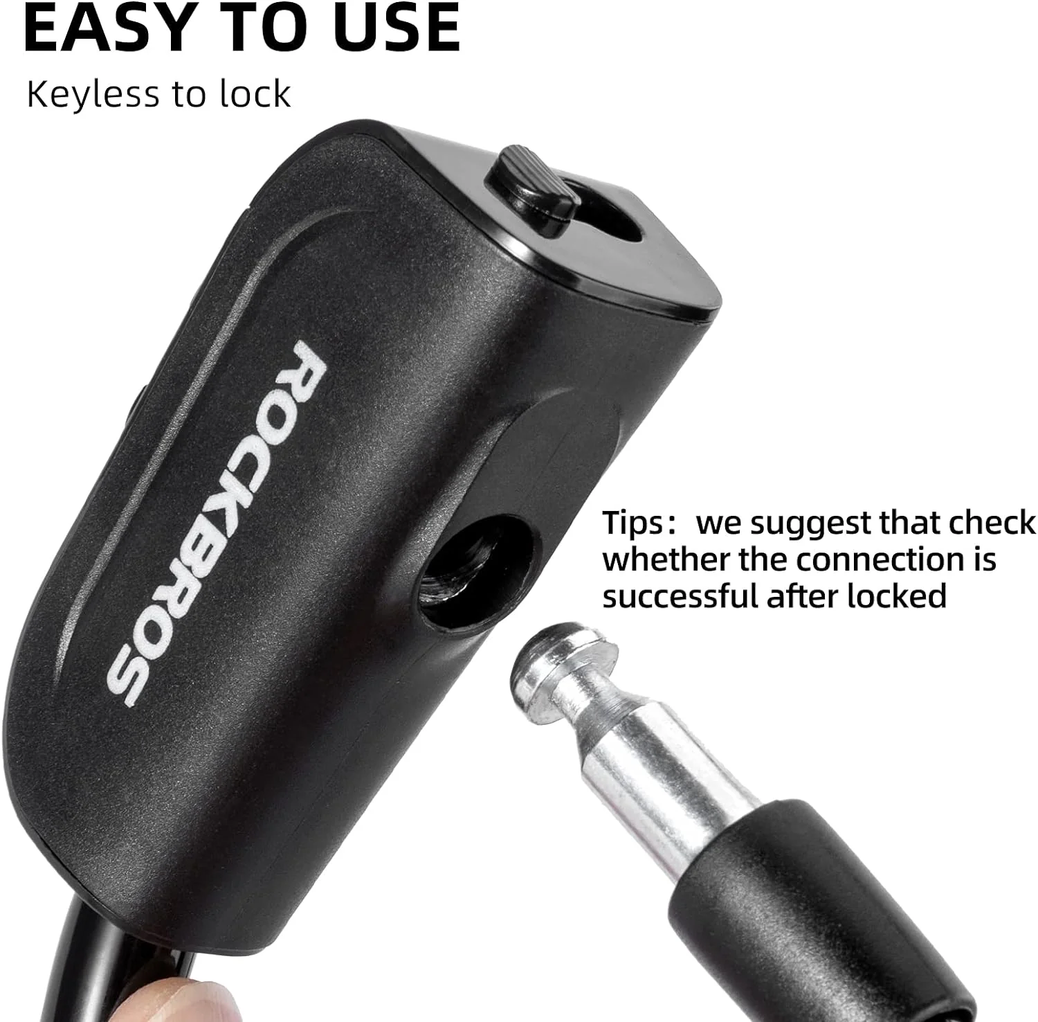 3ft Bike Cable Lock - Secure Lightweight with Mounting Bracket - Image 2
