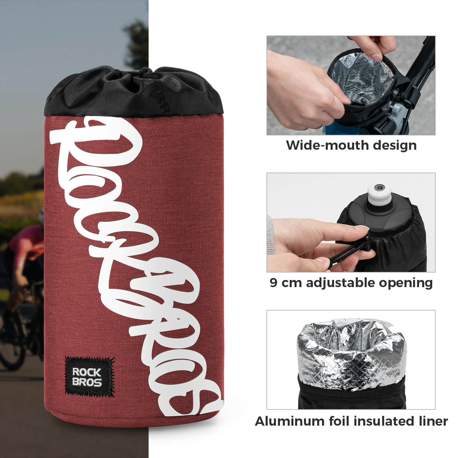 ROCKBROS Bicycle Bottle Holder Handlebar Bag 1L - G004 - Image 5
