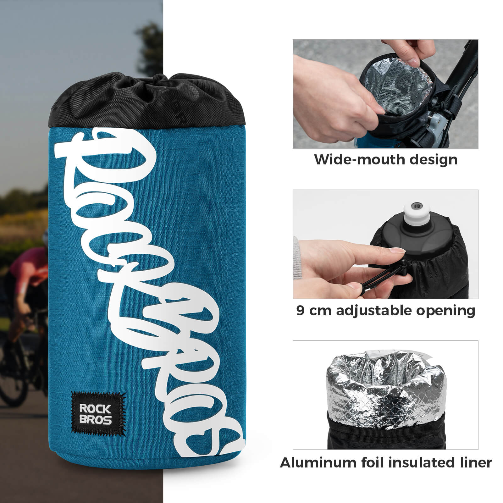 ROCKBROS Bicycle Bottle Holder Handlebar Bag 1L - G004 - Image 9