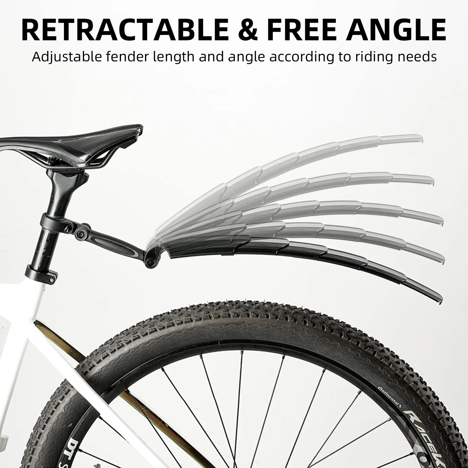 ROCKBROS Bike Mudguard Set Adjustable and Retractable - Image 4