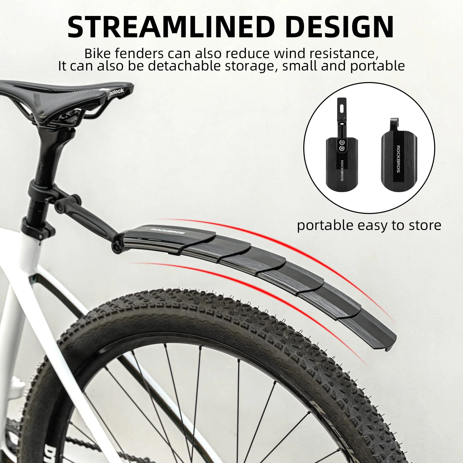 ROCKBROS Bike Mudguard Set Adjustable and Retractable - Image 5