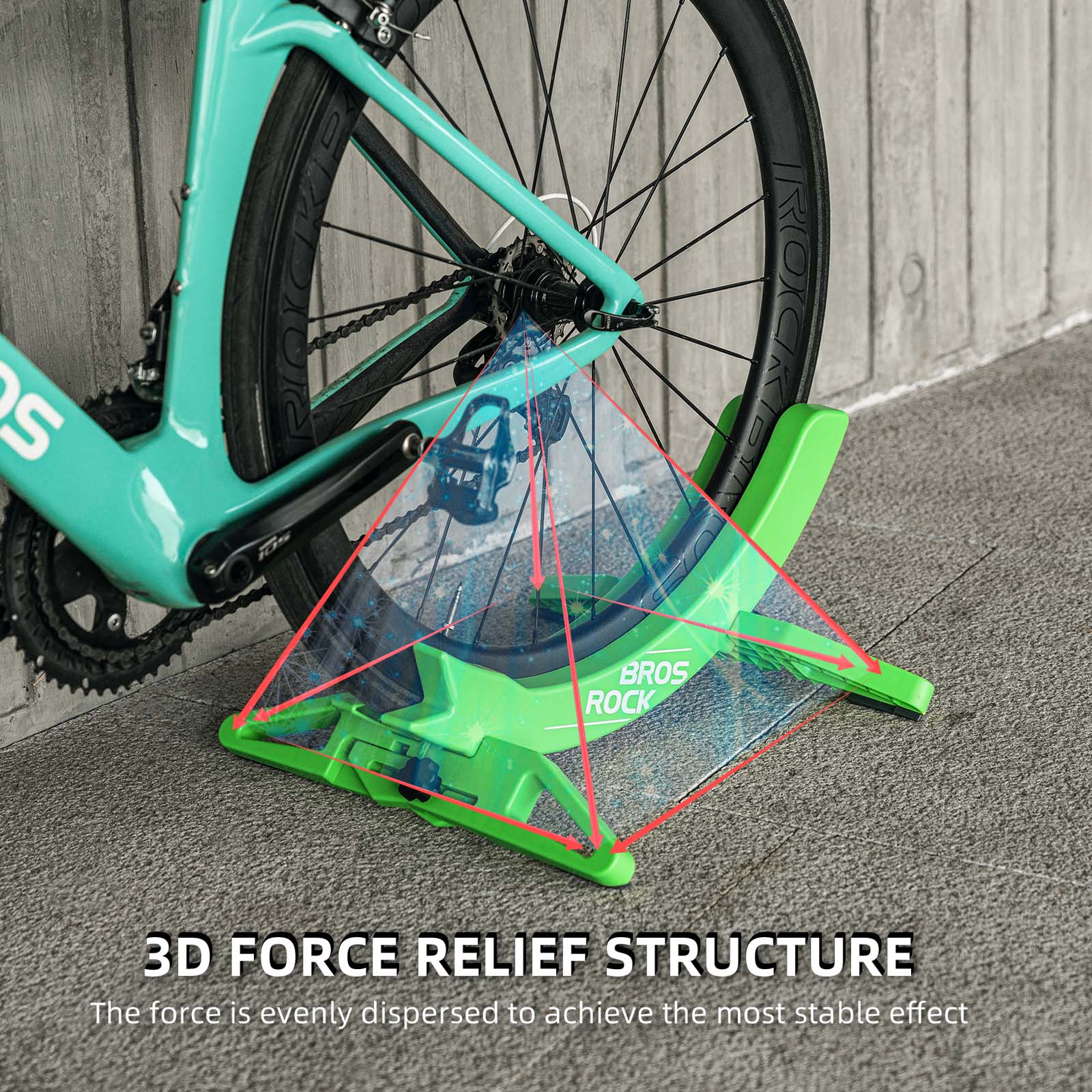 Bicycle Floor Parking Rack Stand for all 30-80mm Wide Tyres - Image 6