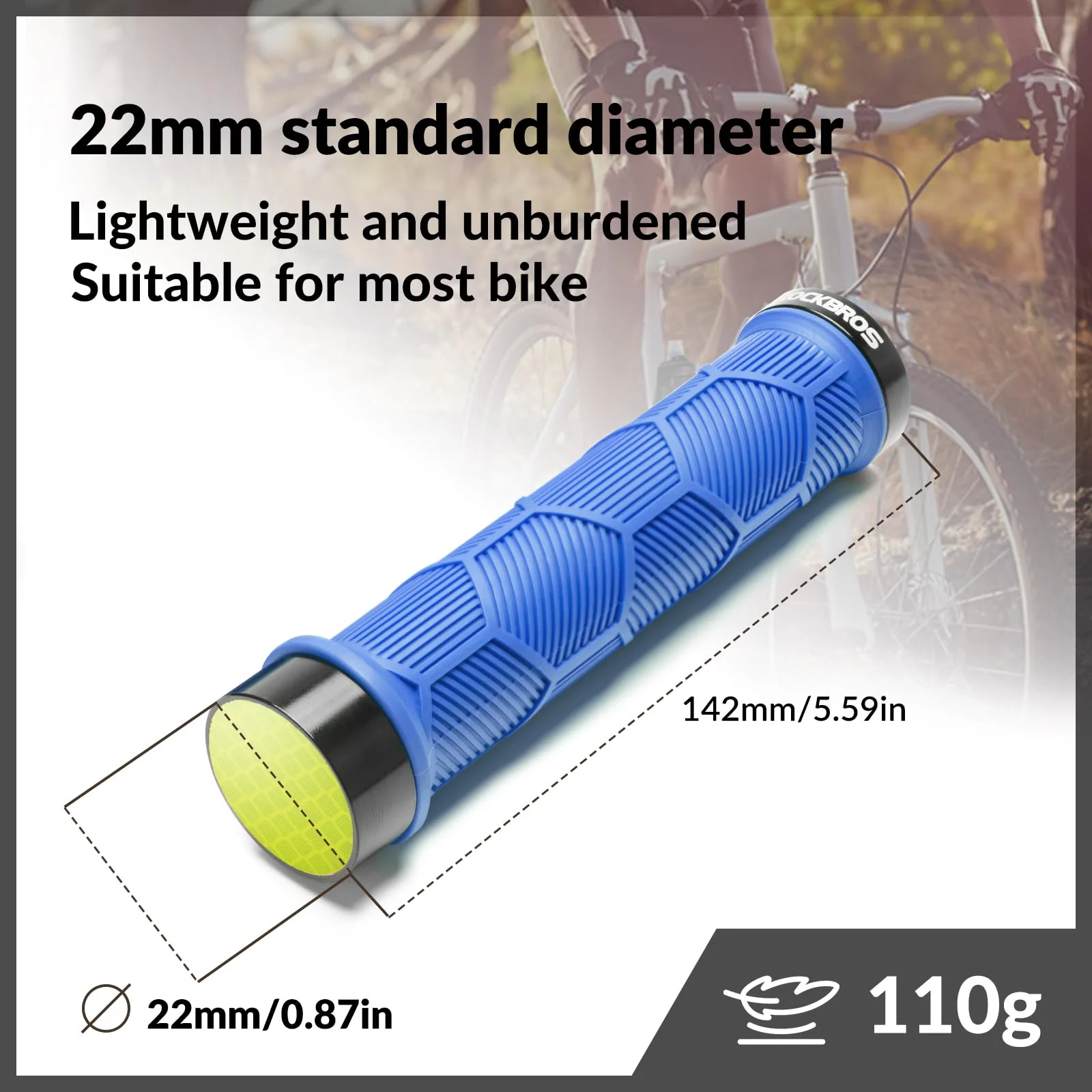 ROCKBROS Bicycle Handlebar Grips Non-slip Rubber Handlebar Grips - Image 10