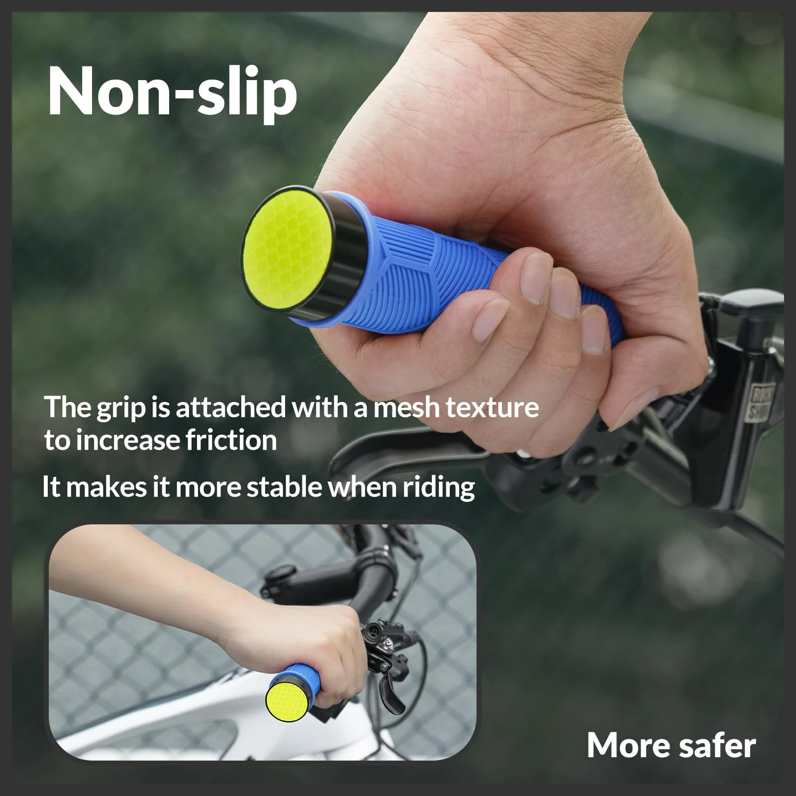 ROCKBROS Bicycle Handlebar Grips Non-slip Rubber Handlebar Grips - Image 11