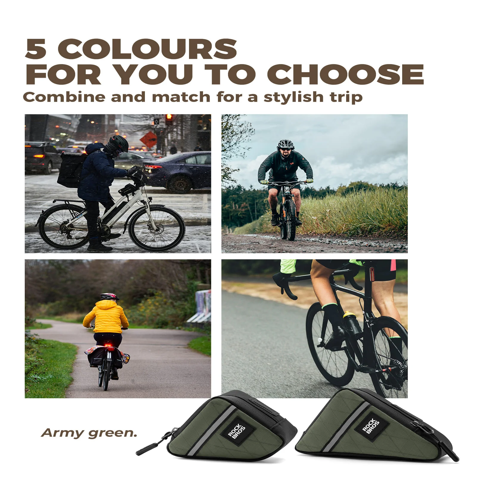 ROCKBROS Bicycle Triangle Frame Bag For Folding Bike 0.25L - Image 11