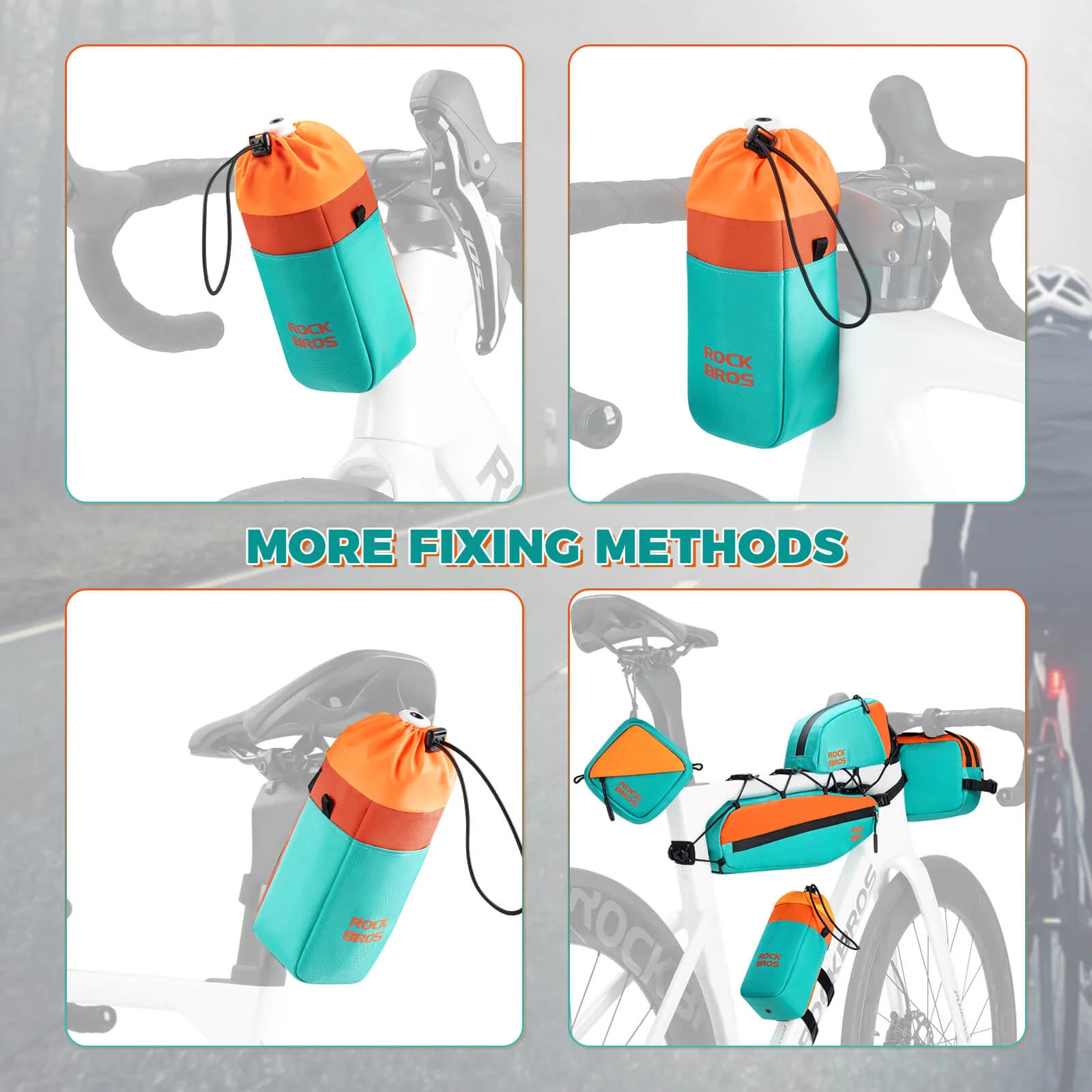 ROCKBROS Bike Bottle Holder Handlebar Bag with Shoulder Strap - P004 - Image 7