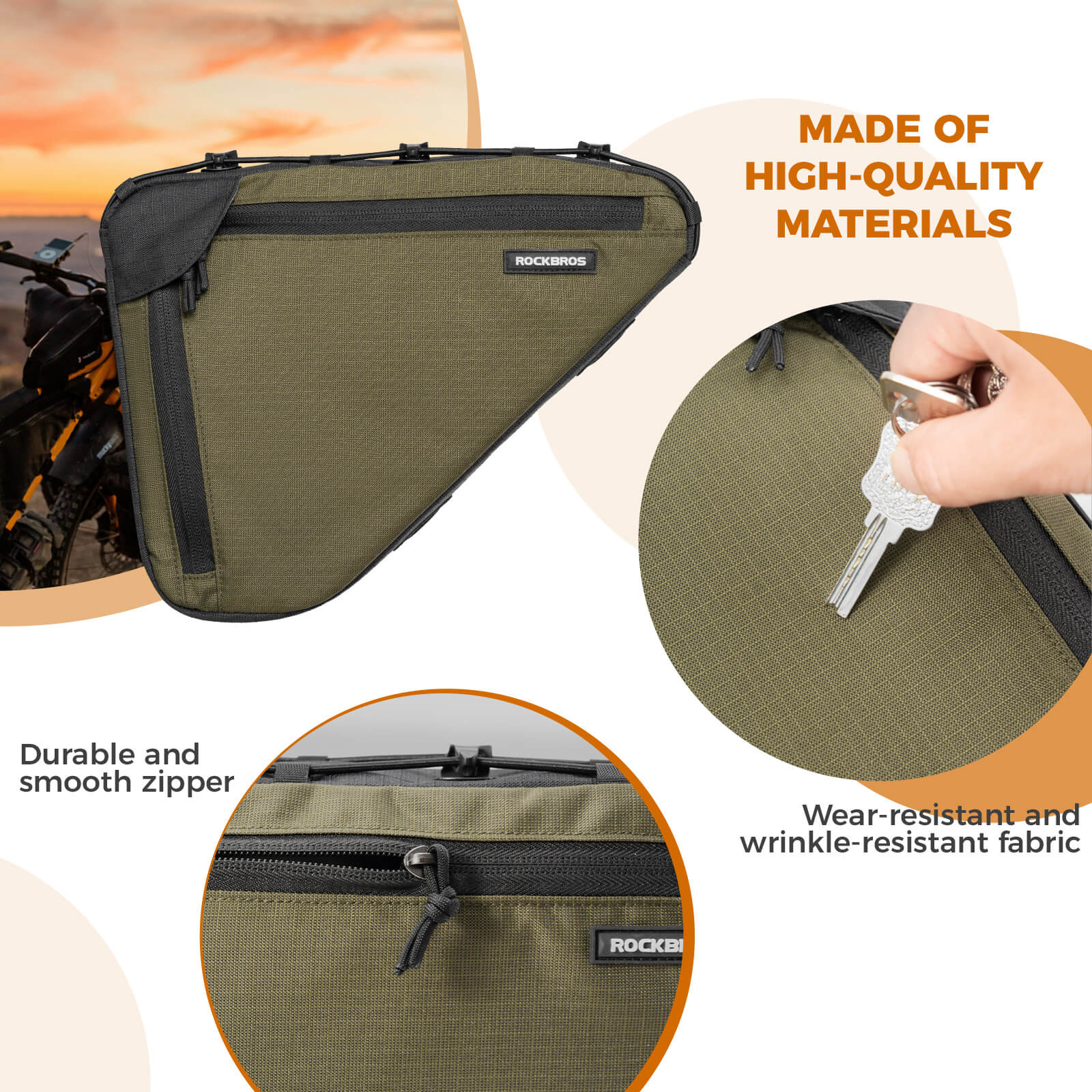 ROCKBROS Bike Frame Triangle Bag 1.5L - B128 - Image 3