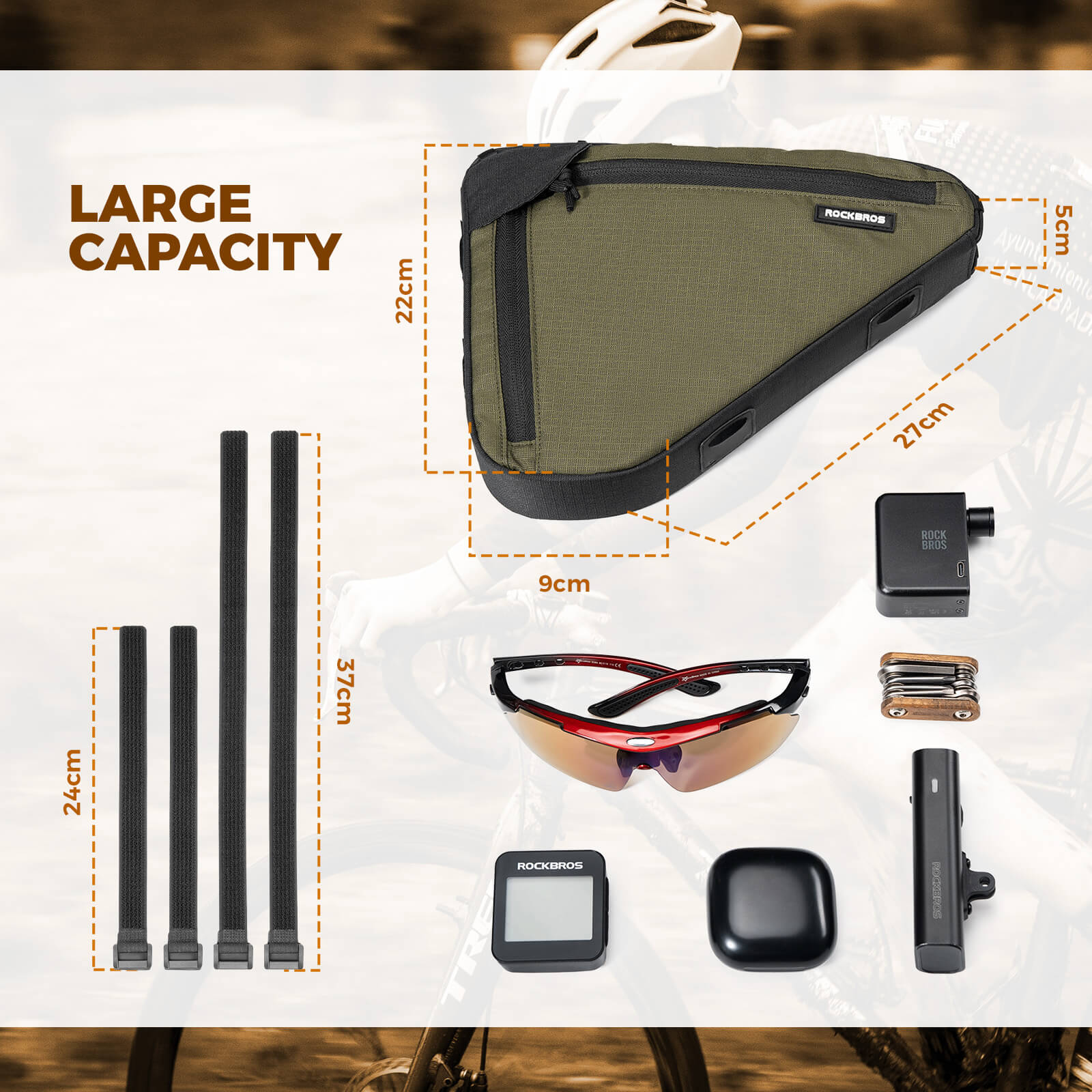 ROCKBROS Bike Frame Triangle Bag 1.5L - B128 - Image 6