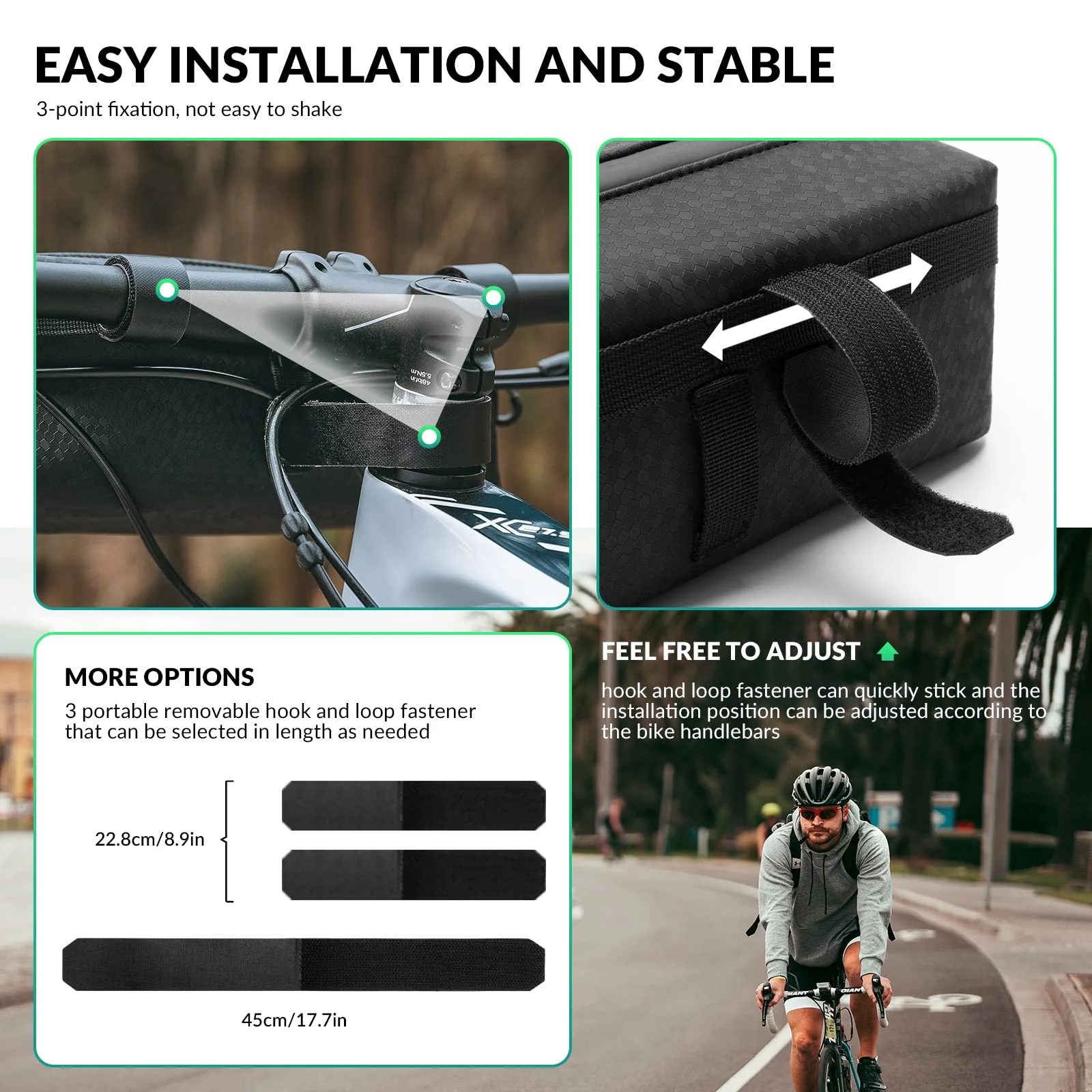 ROCKBROS Bike Handlebar Bag with Detachable Shoulder Strap 2L - Image 8
