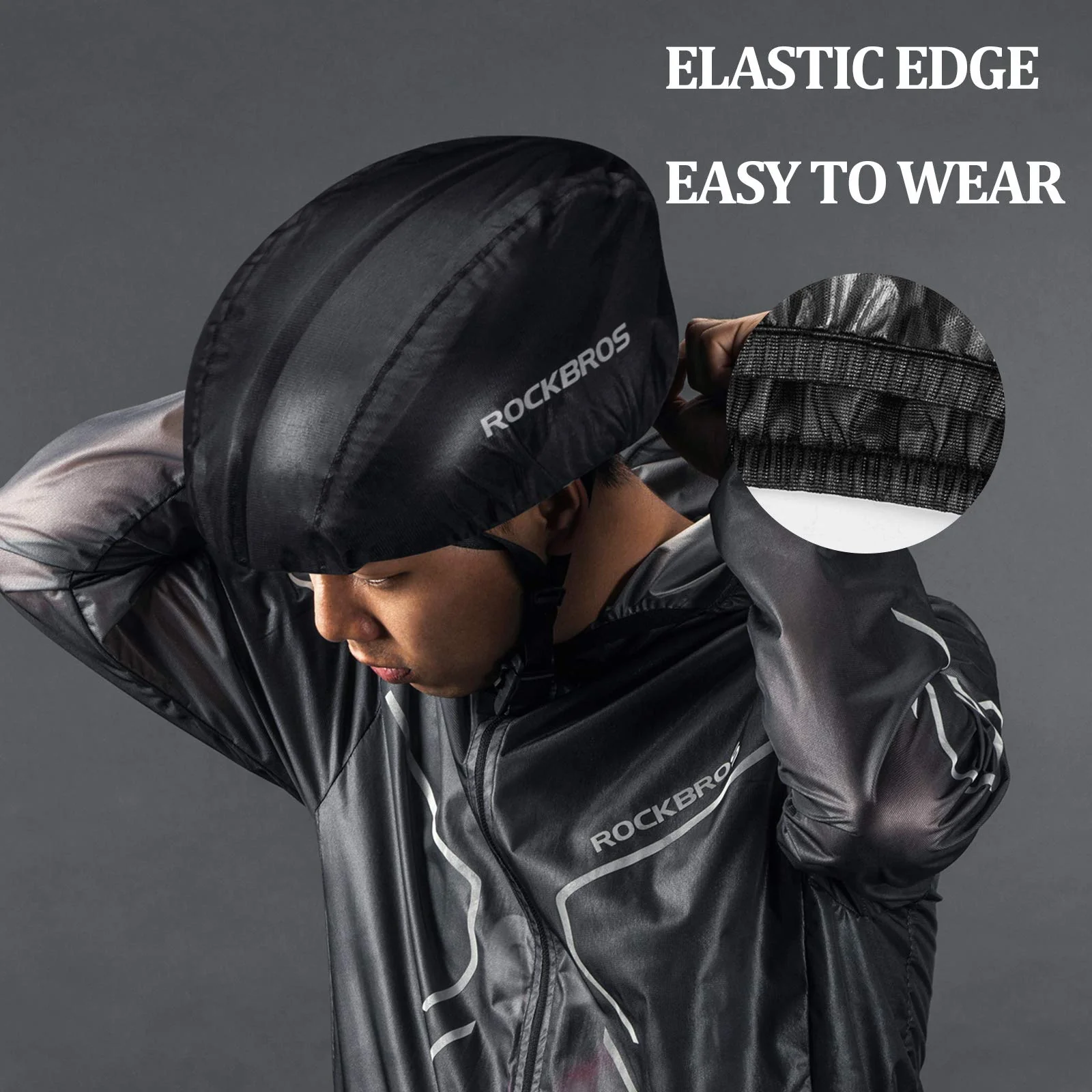 ROCKBROS Bike Helmet Cover with Reflective Logo Rainproof & Dustproof - Image 17