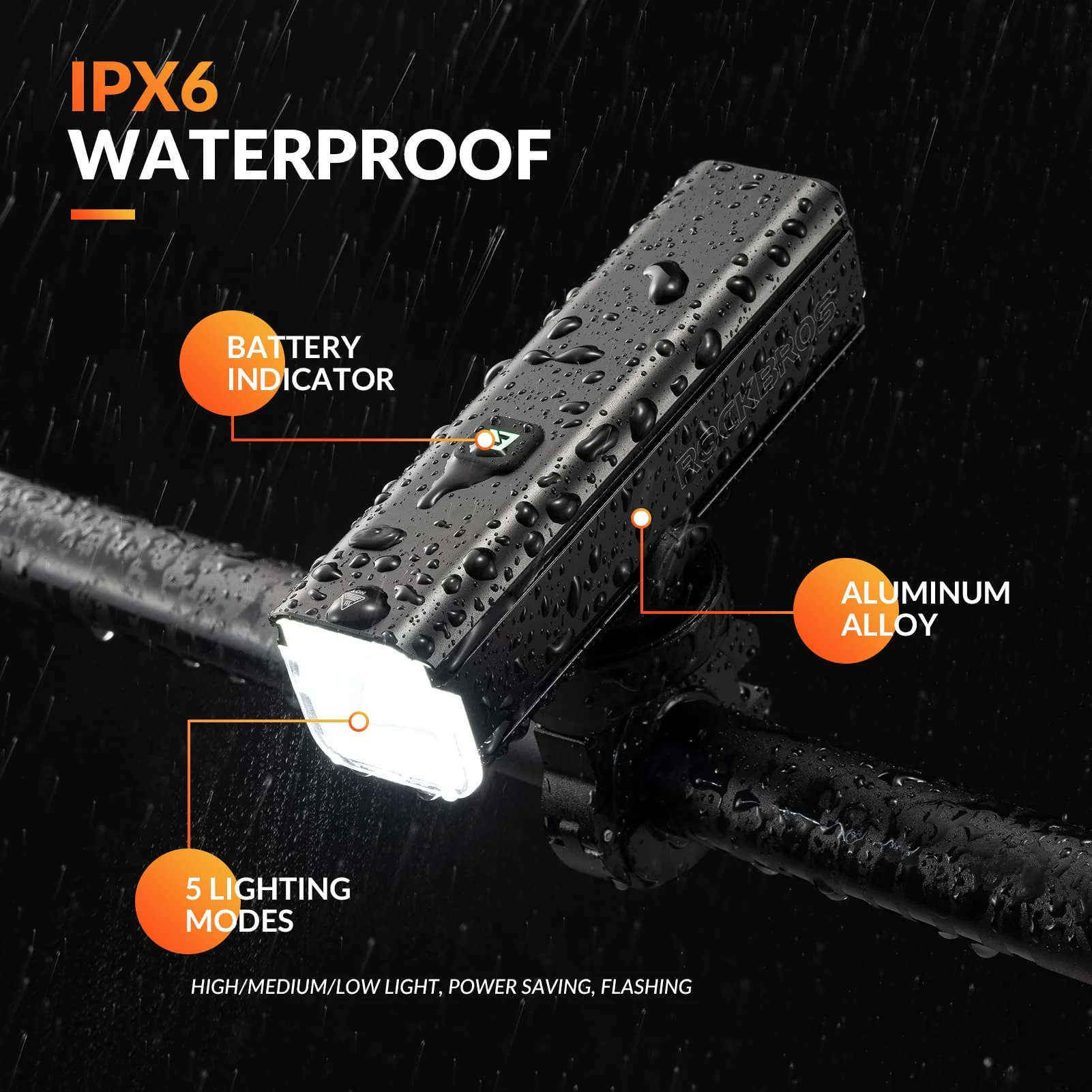 Bike Light 1000 Lumens Bike Front Light USB Rechargeable Waterproof - Image 3