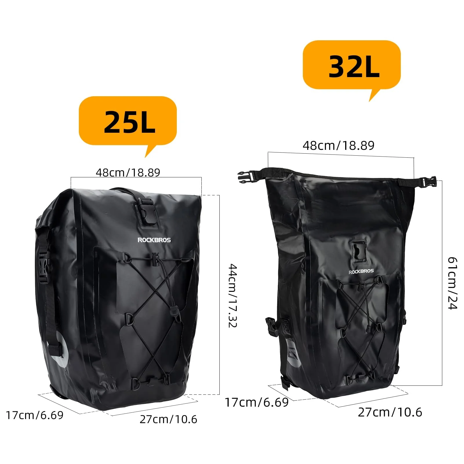 ROCKBROS Bike Pannier Bag 25L-32L 100% Waterproof - Image 59