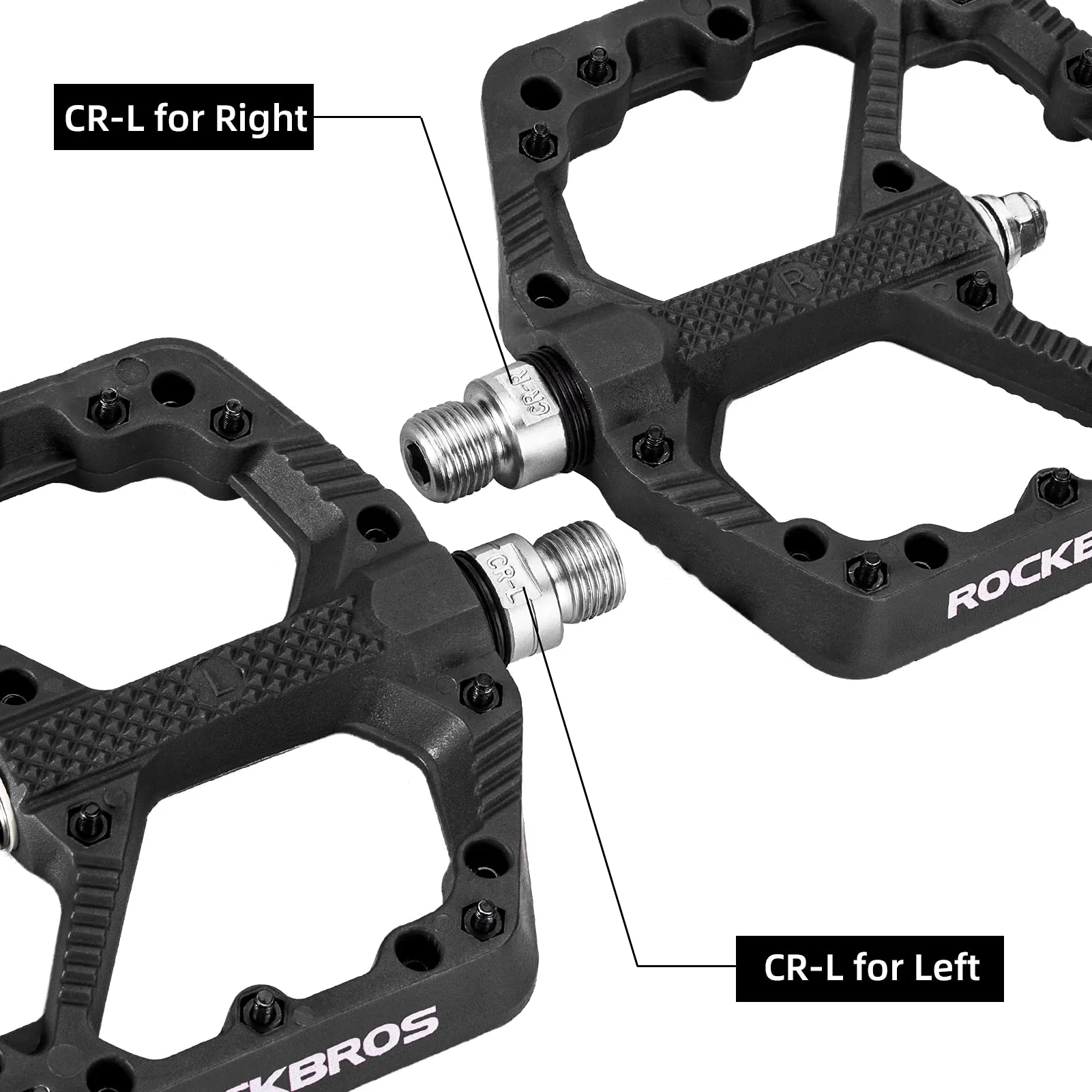 ROCKBROS Bike Pedals Nylon MTB Pedals Non-Slip Wear-Resistant (Pair) - Image 5