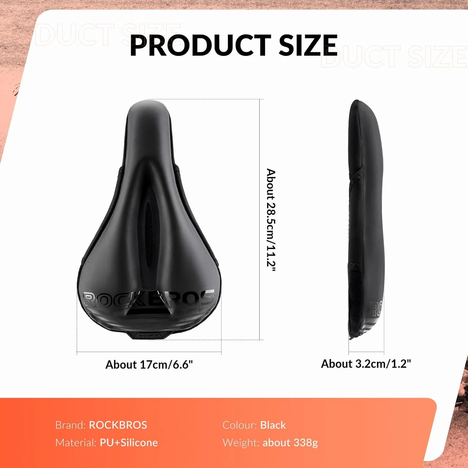 ROCKBROS Bike Saddle Cover Soft Saddle Protector with Gel Padded - Image 4