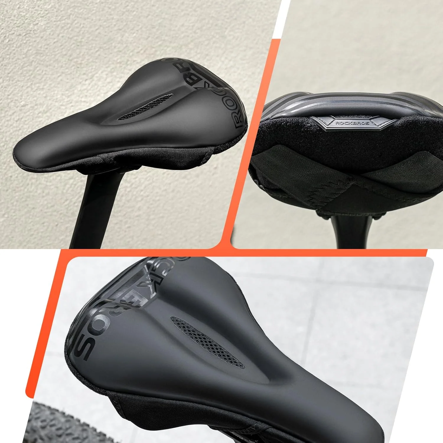 ROCKBROS Bike Saddle Cover Soft Saddle Protector with Gel Padded - Image 7