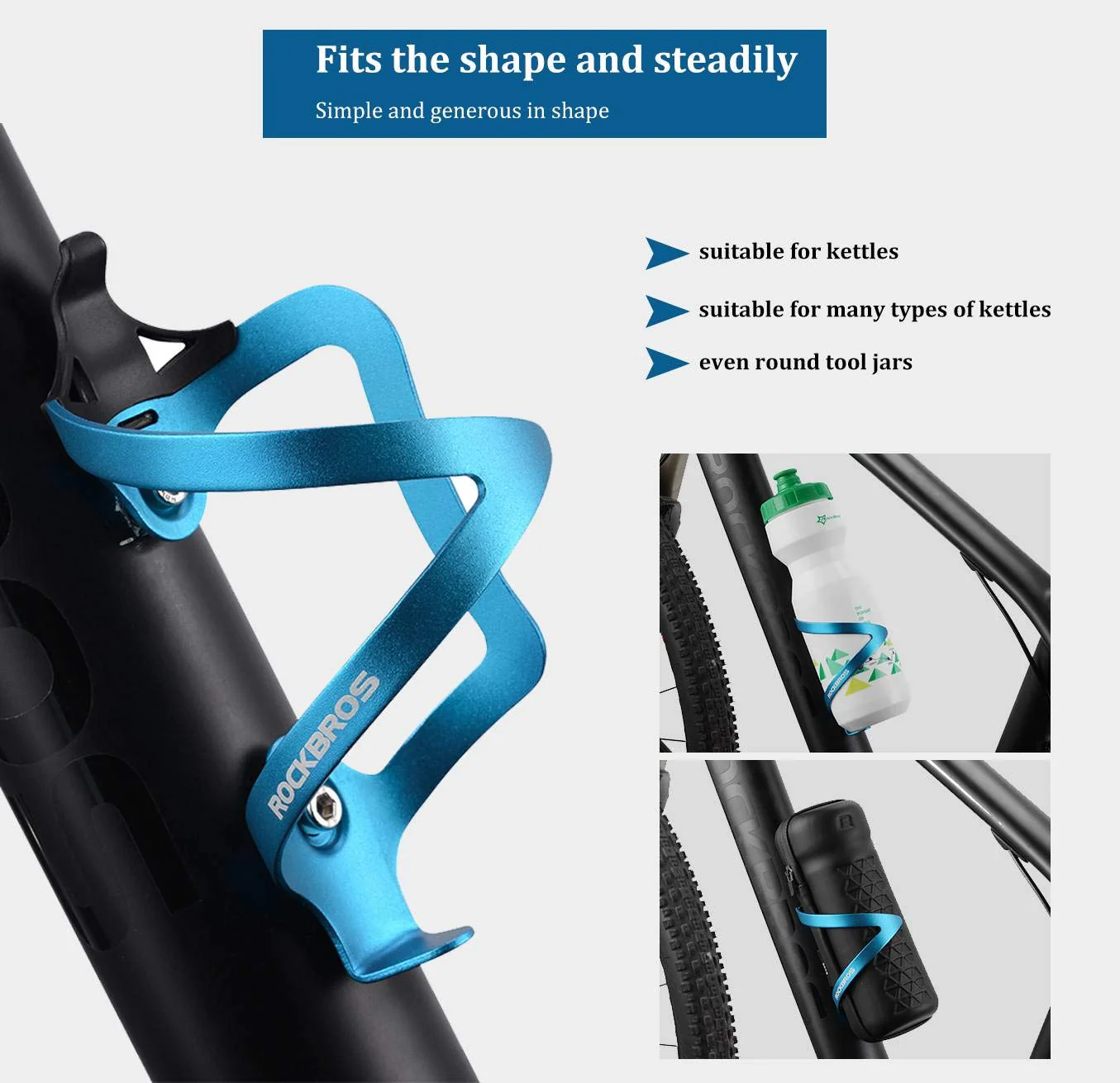 ROCKBROS Bike Water Bottle Cage Aluminum Alloy Bicycle Bottle Holder - Image 5