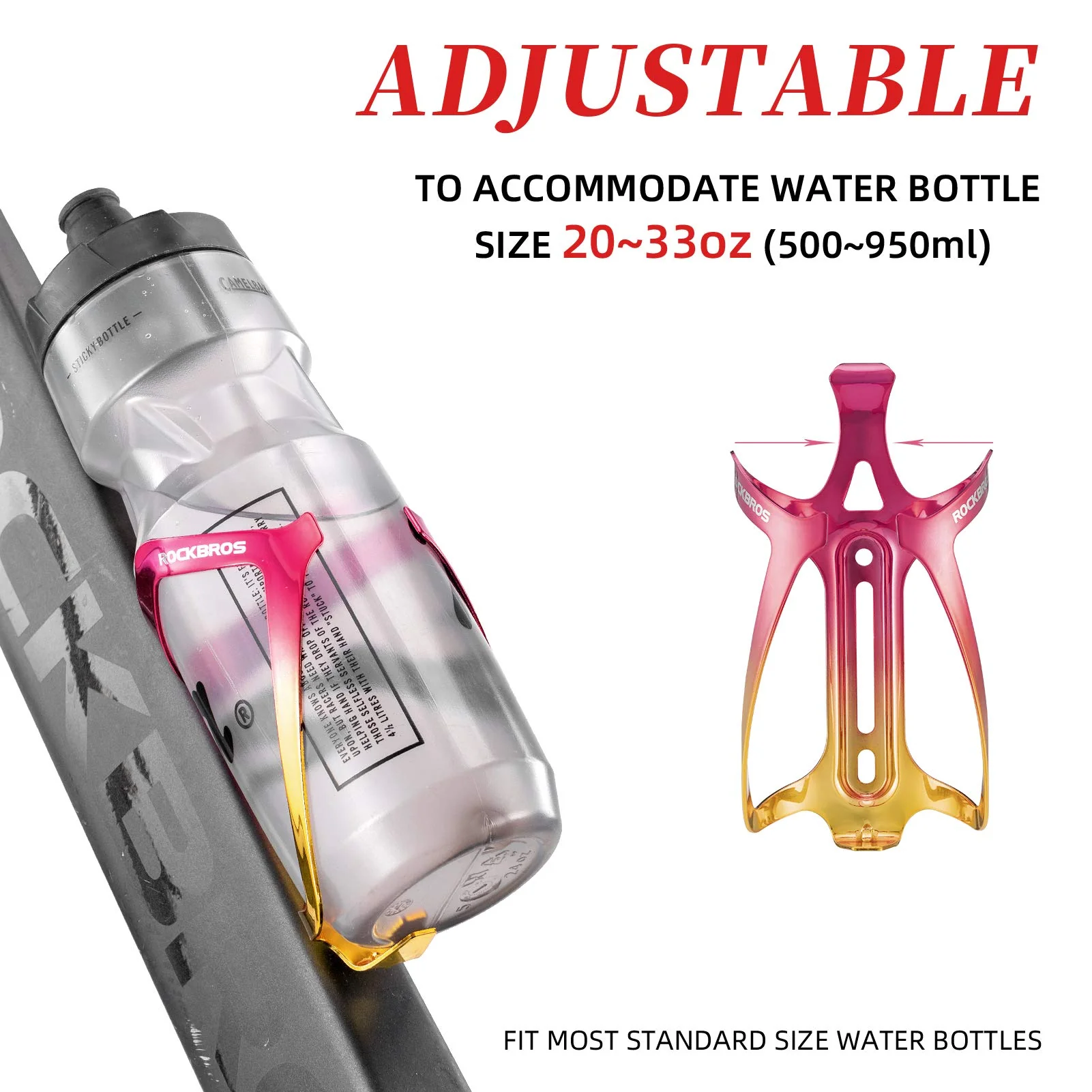 ROCKBROS Bike Water Bottle Cage Lightweight Aluminum Alloy Bottle Holder - Image 24
