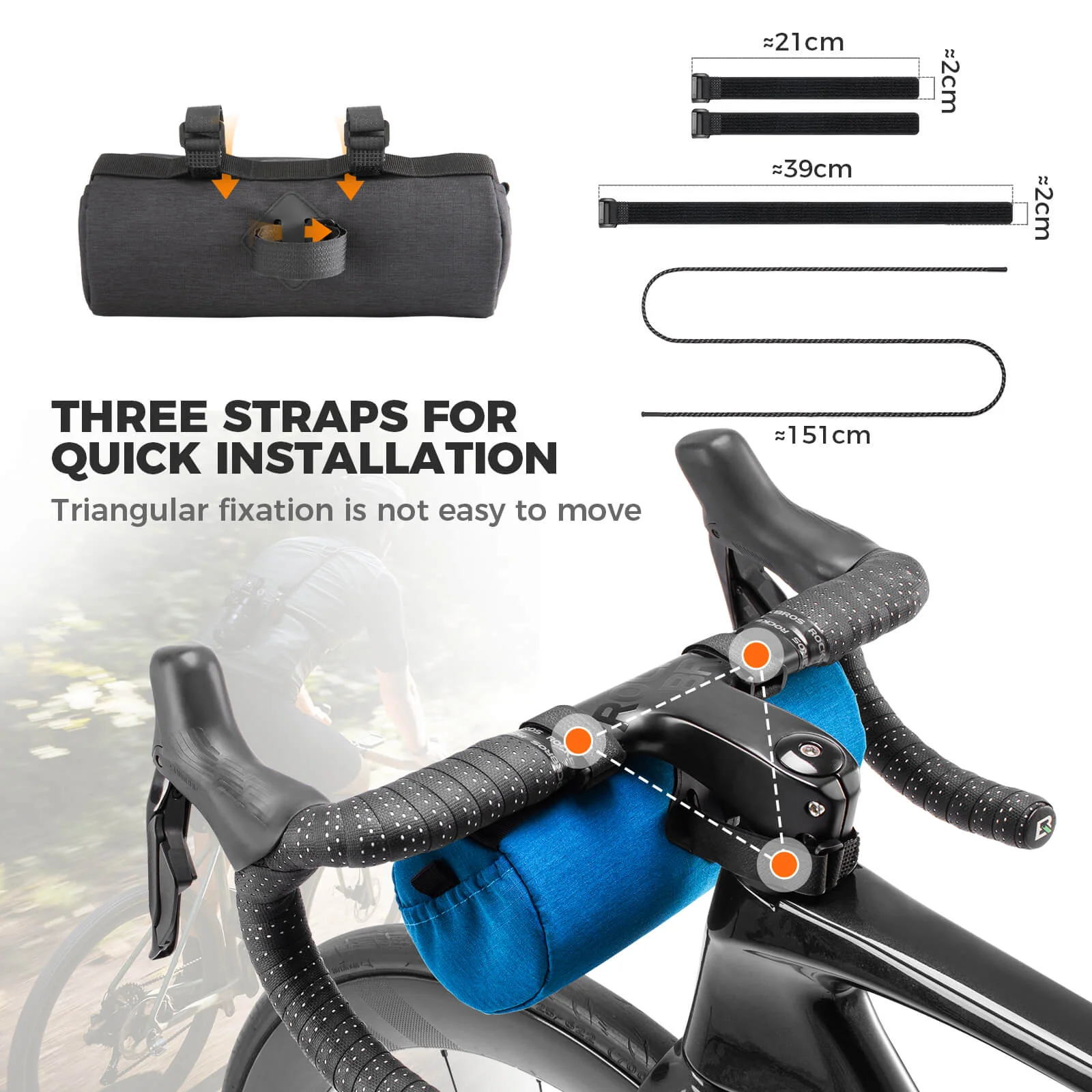 ROCKBROS Cylindrical Bike Handlebar Bag - G005 - Image 7