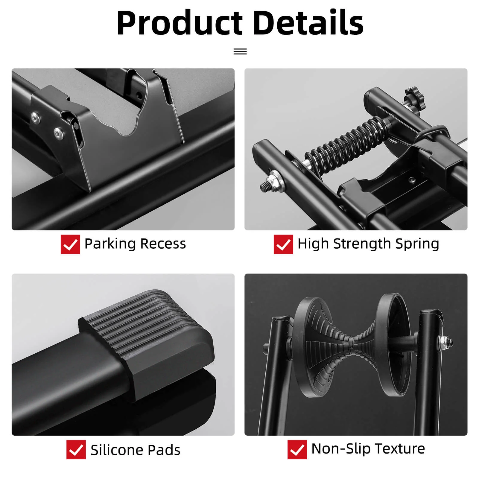 ROCKBROS Foldable Bike Stand Portable Bicycle Parking Rack Stand Carbon Steel - Image 6