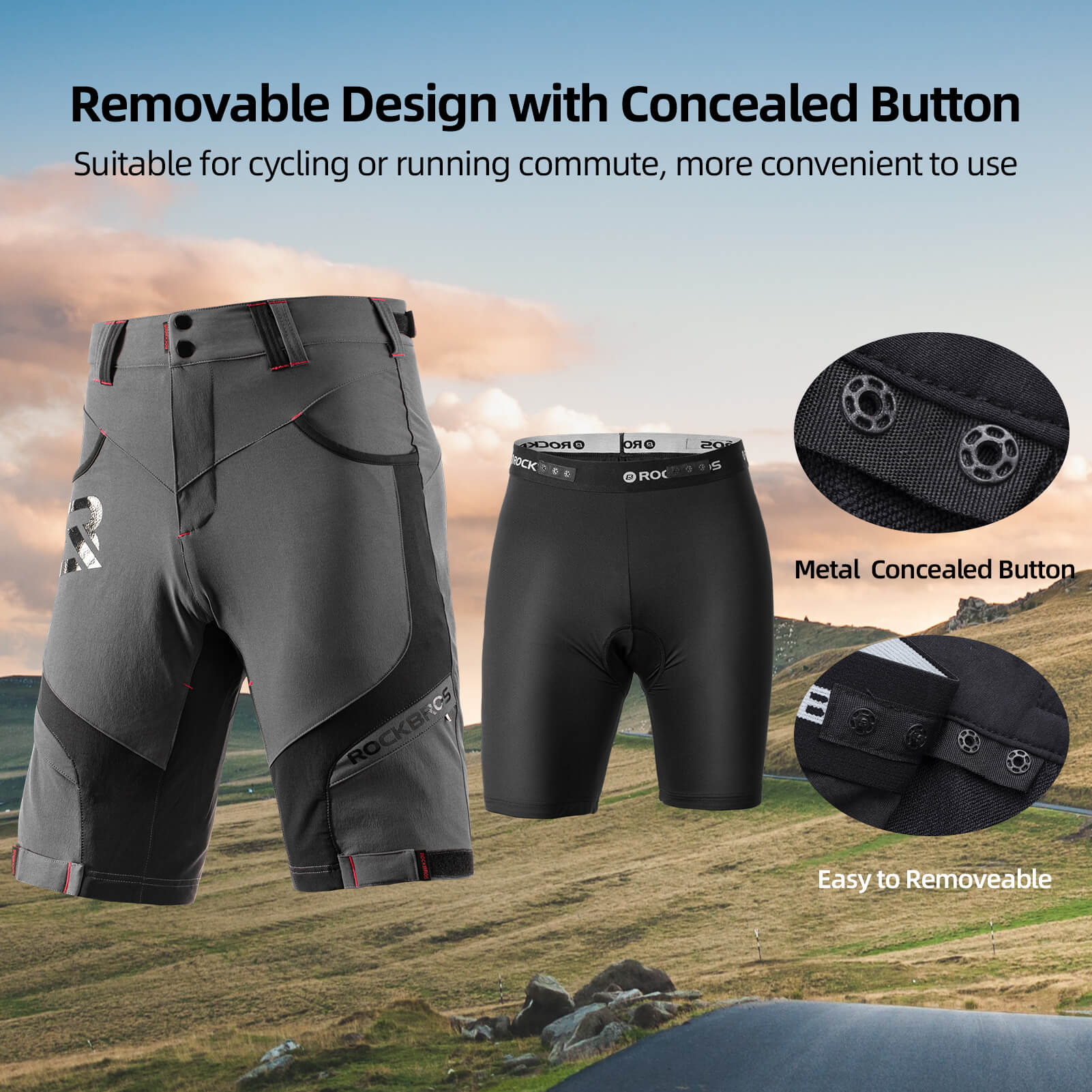 ROCKBROS Men’s Cycling Shorts 4D Padded Compression Shorts - Image 21
