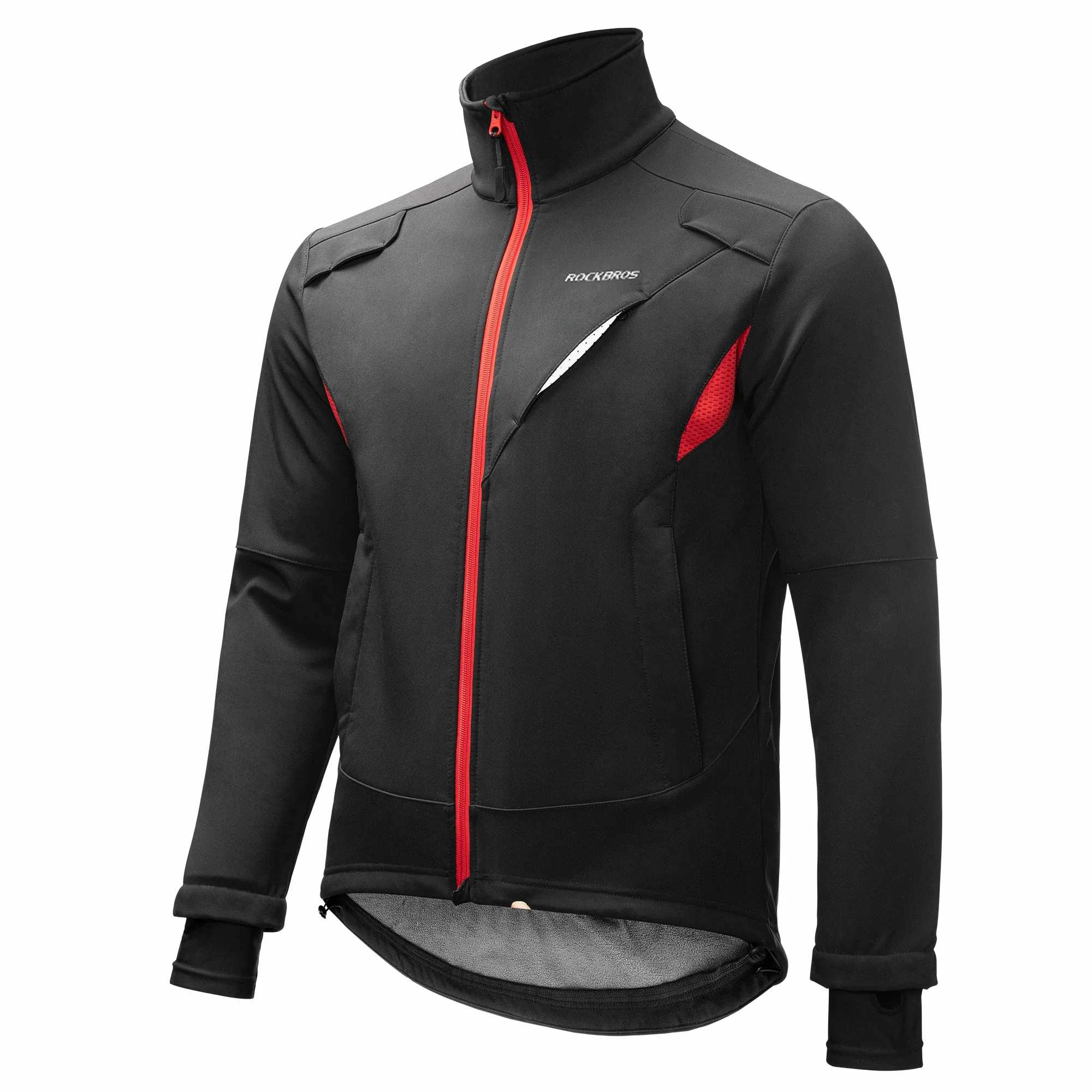 ROCKBROS Winter Cycling Jacket for Men Windproof Thermal Reflective
