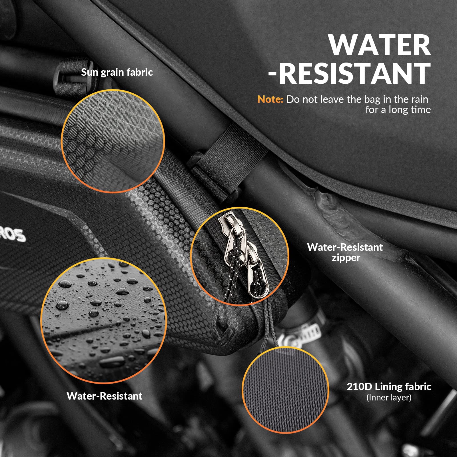 ROCKBROS Motorcycle Bag Motorcycle Water-Repellent Tool Bag 1.5L Black - Image 11