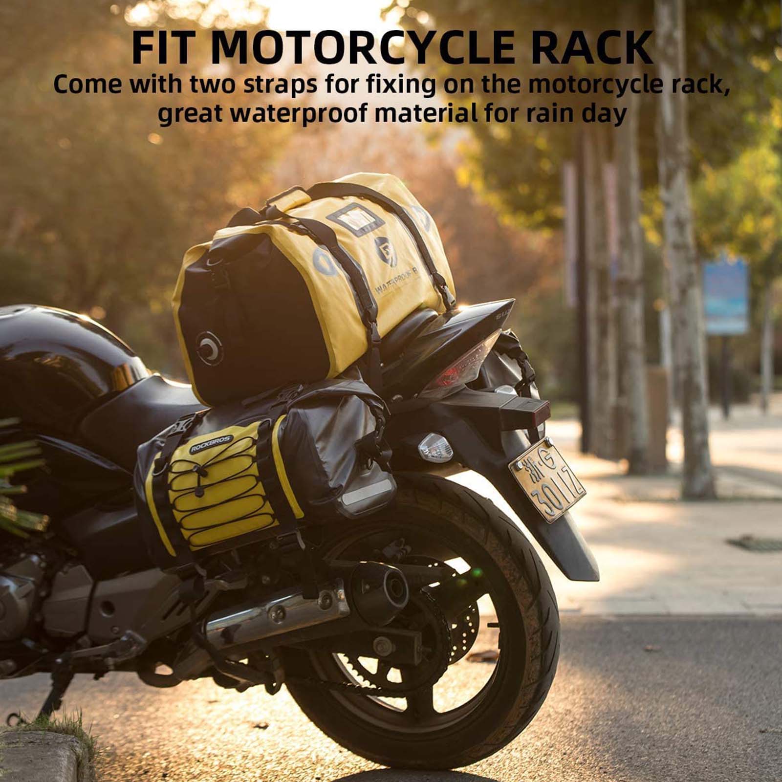 ROCKBROS Motorcycle Saddle Bag 100% Waterproof Travel Bag with Shoulder Straps - Image 8